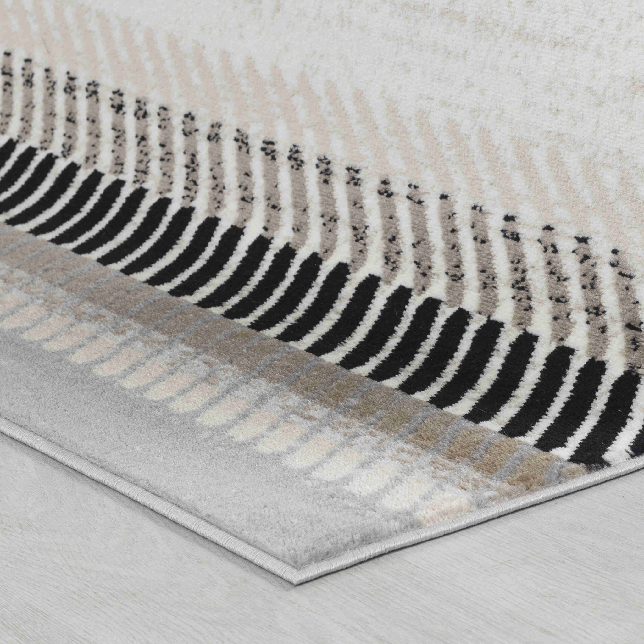 7" X 10" Beige Striped Area Rug