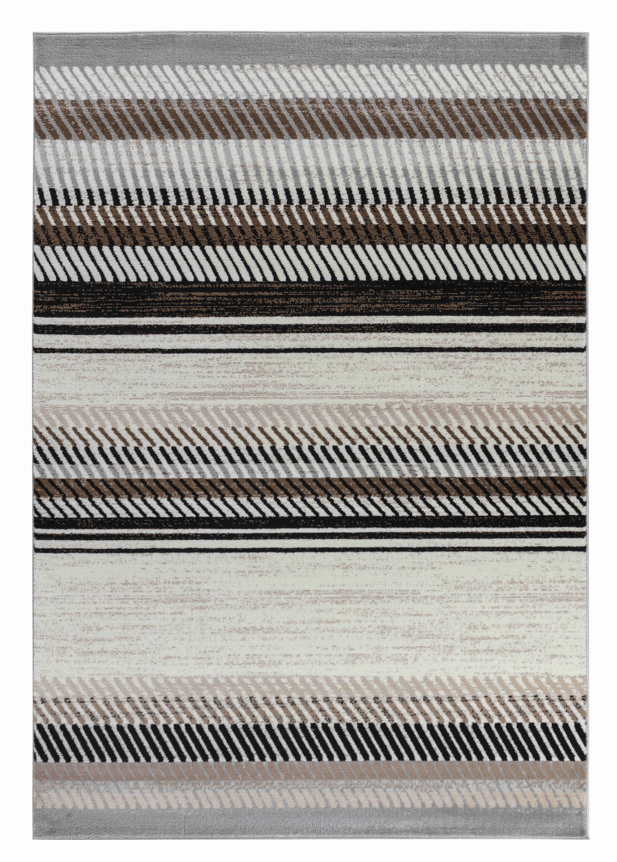 7" X 10" Beige Striped Area Rug
