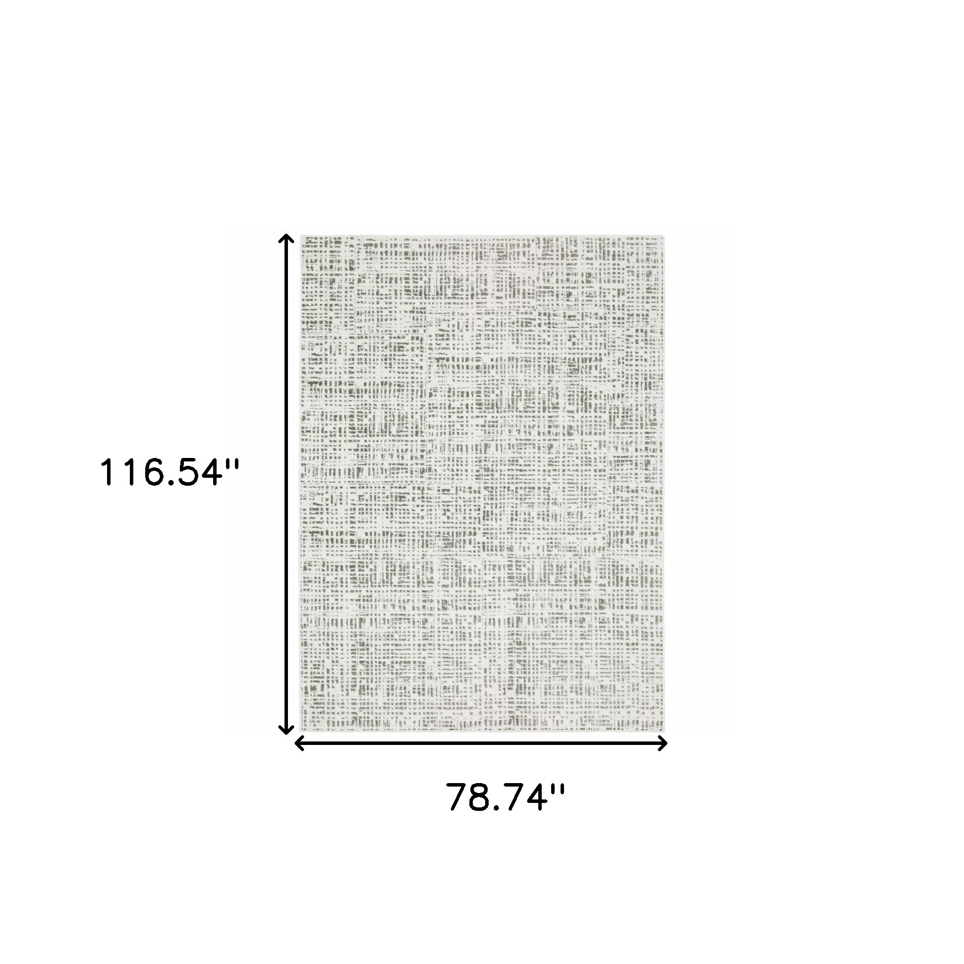 7" X 10" Gray and White Abstract Power Loom Area Rug