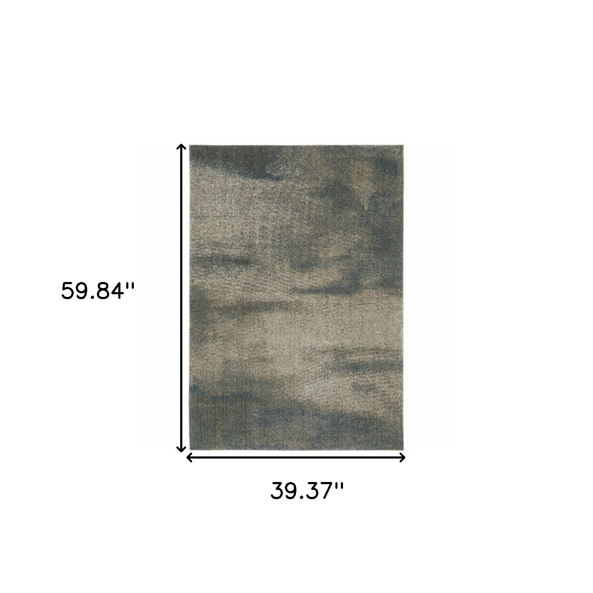 3" X 5" Gray Abstract Power Loom Area Rug