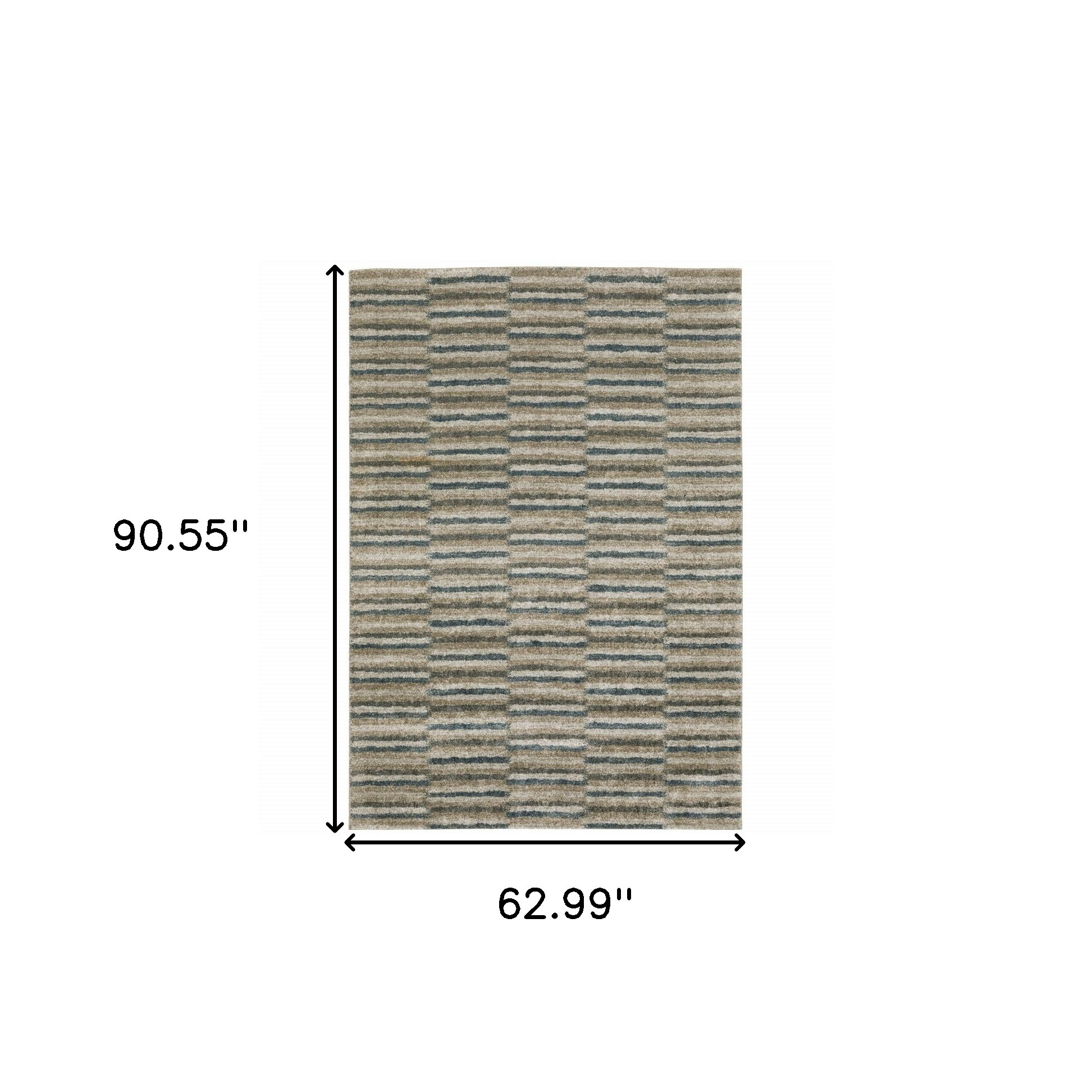 5" X 8" Teal Blue Geometric Power Loom Area Rug