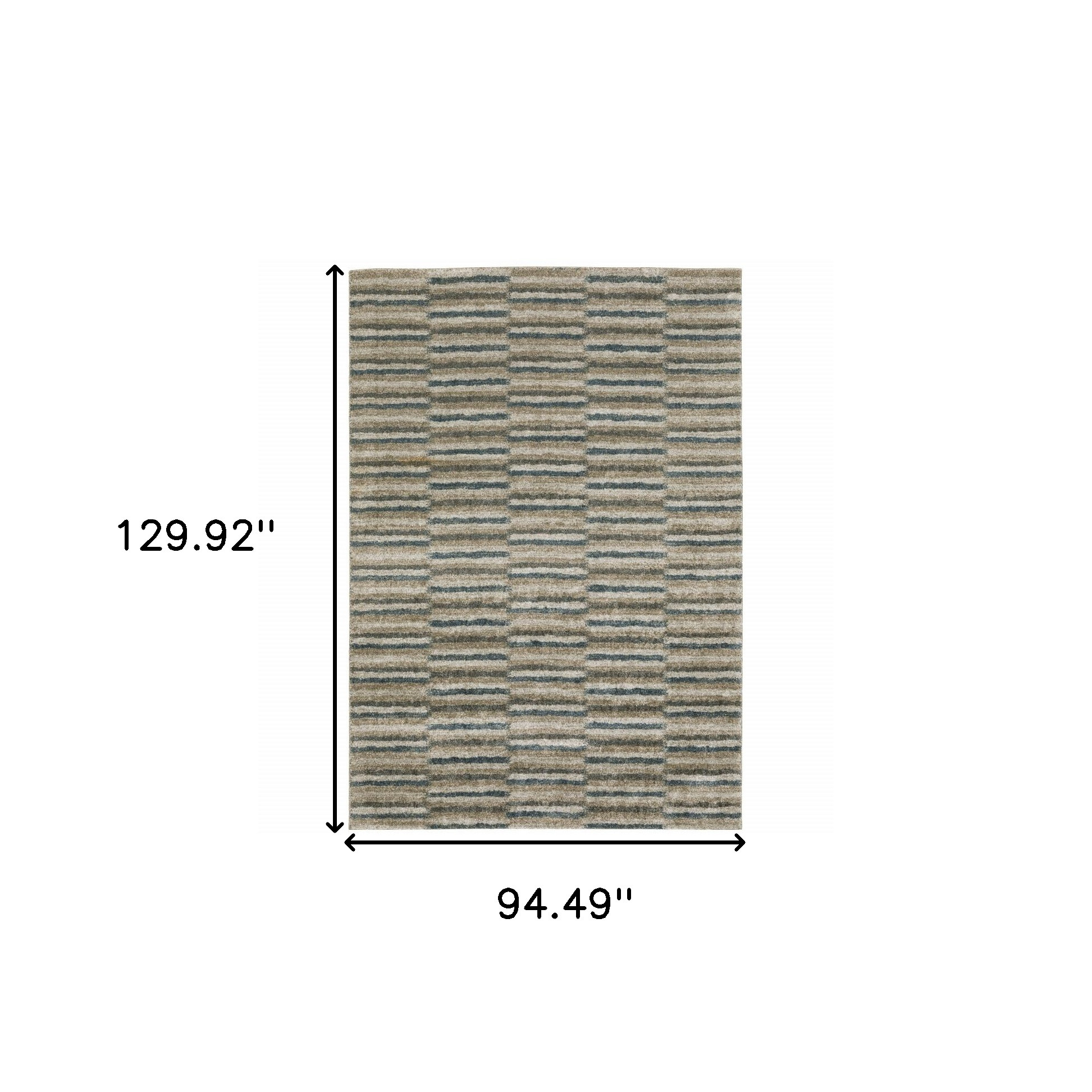 8" X 11" Teal Blue Geometric Power Loom Area Rug