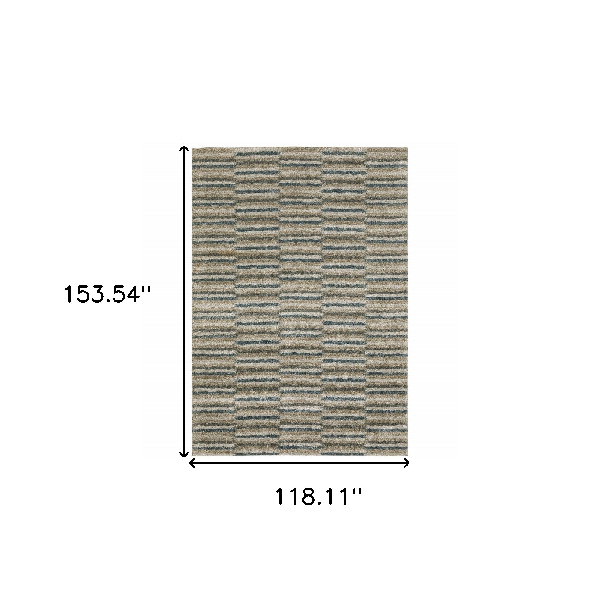 10" X 13" Teal Blue Geometric Power Loom Area Rug