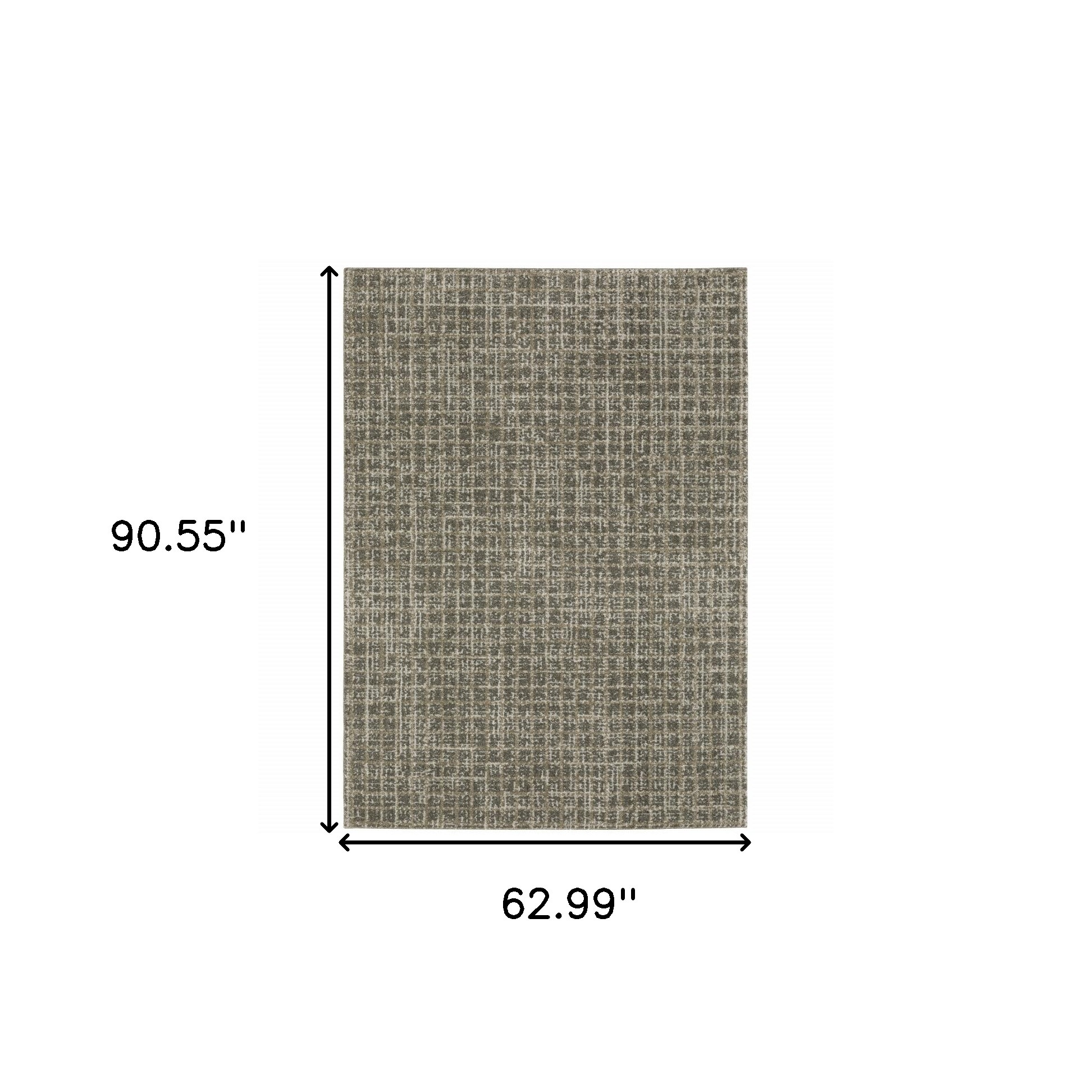 5" X 8" Gray Geometric Power Loom Area Rug