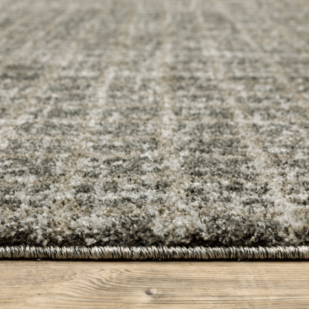 5" X 8" Gray Geometric Power Loom Area Rug