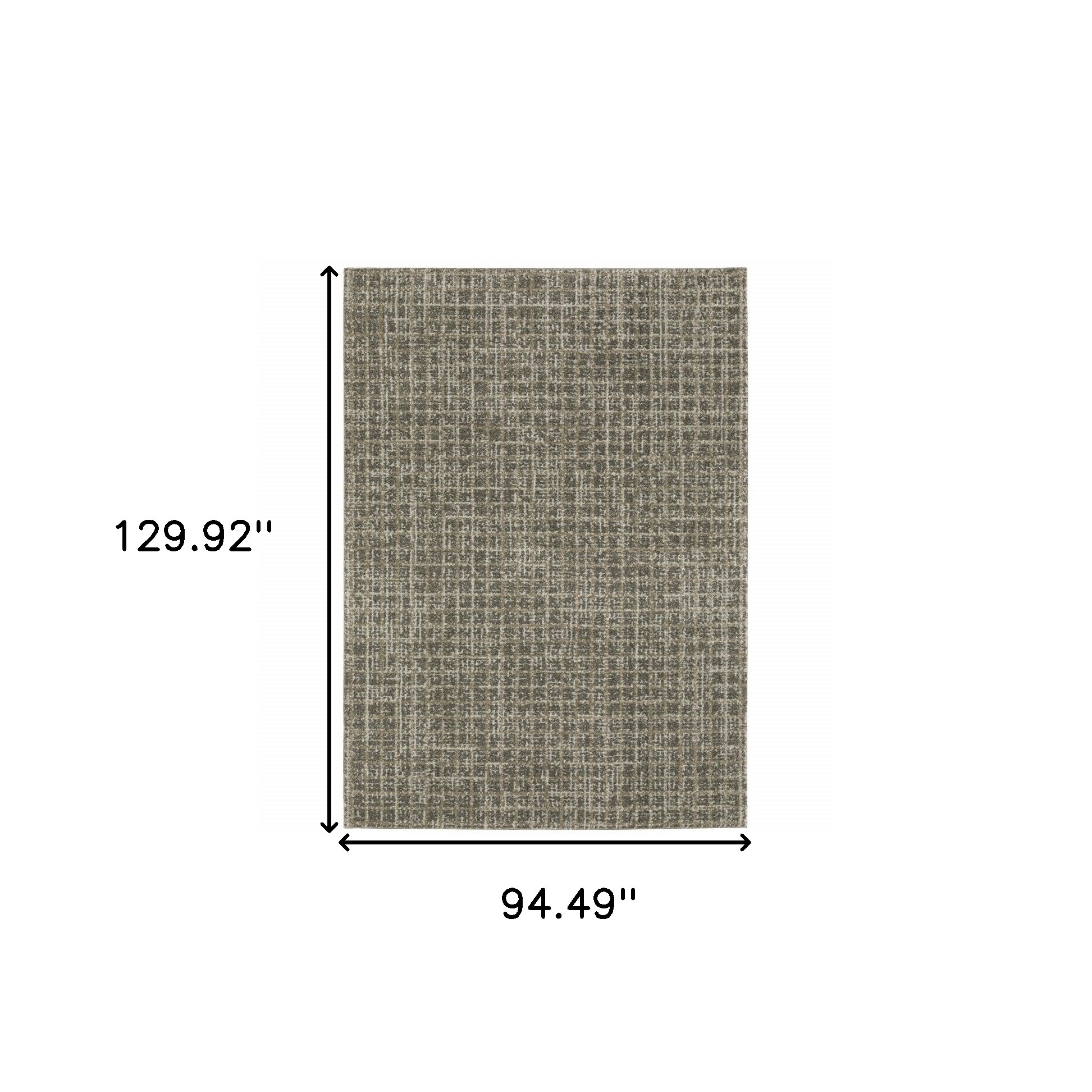 8" X 11" Gray Geometric Power Loom Area Rug