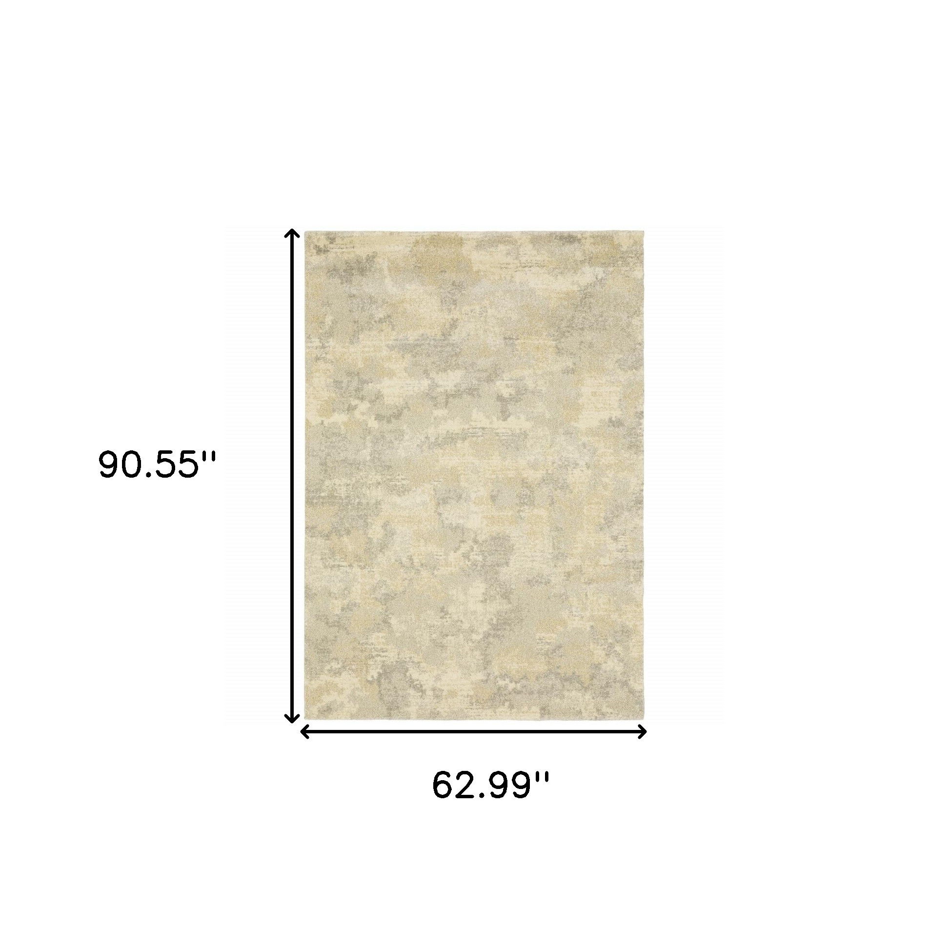 5" X 8" Grey Ivory Beige And Taupe Abstract Power Loom Stain Resistant Area Rug