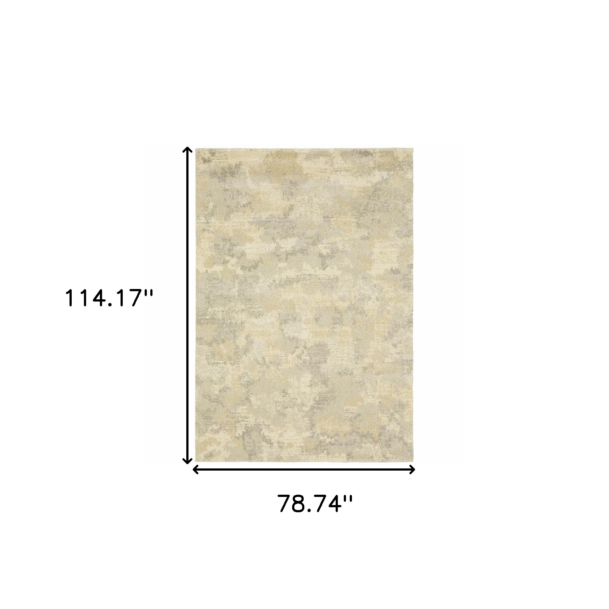 6" X 9" Grey Ivory Beige And Taupe Abstract Power Loom Stain Resistant Area Rug