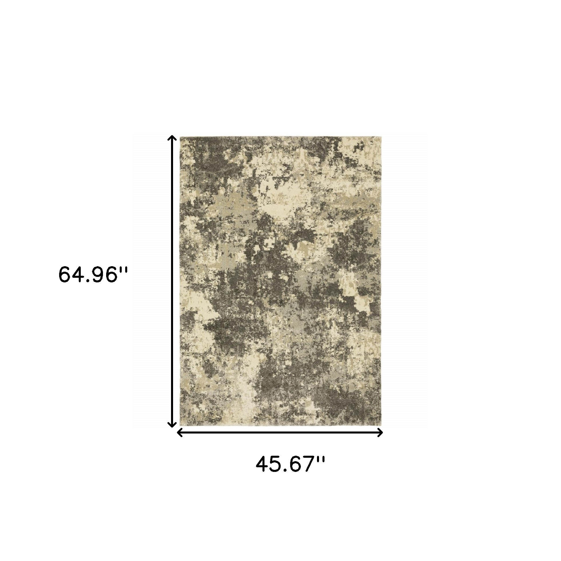 3" X 5" Charcoal Grey Beige And Tan Abstract Power Loom Stain Resistant Area Rug