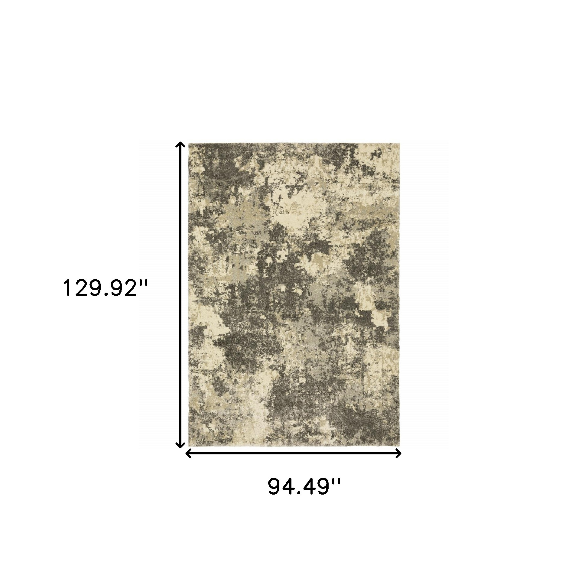 8" X 11" Charcoal Grey Beige And Tan Abstract Power Loom Stain Resistant Area Rug