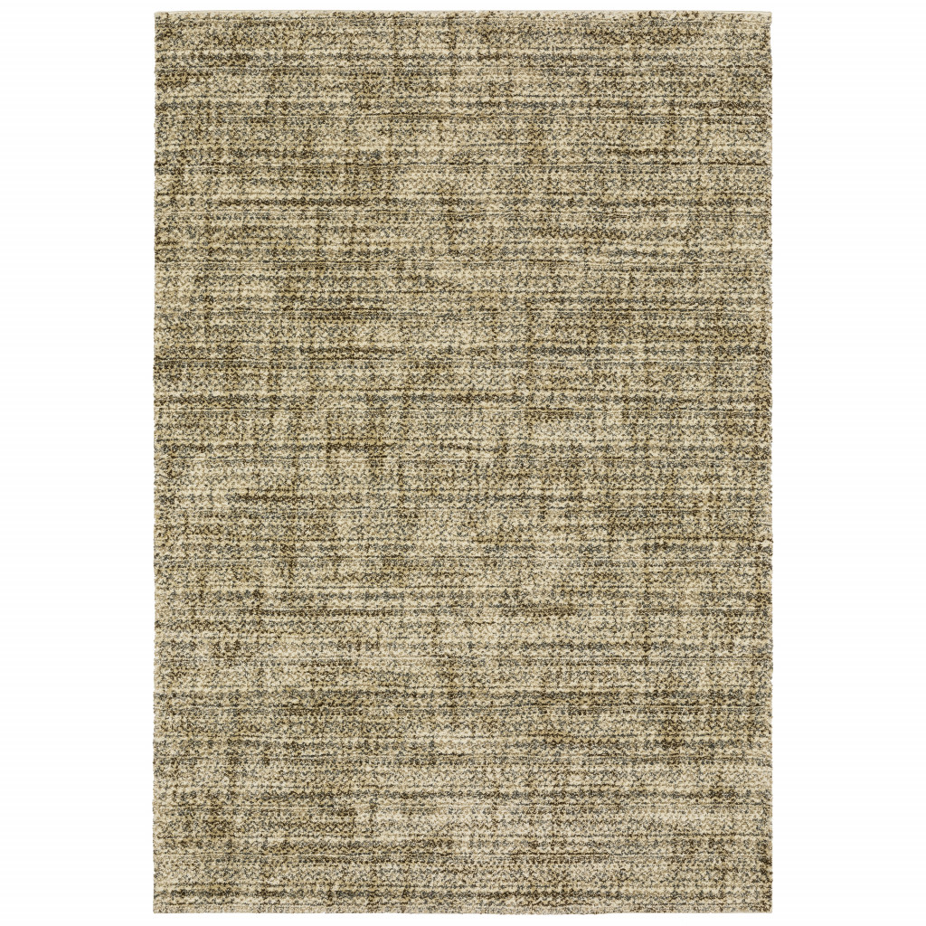 5 X 8 Beige Brown Tan And Blue green Abstract Power Loom Stain Resistant Area Rug