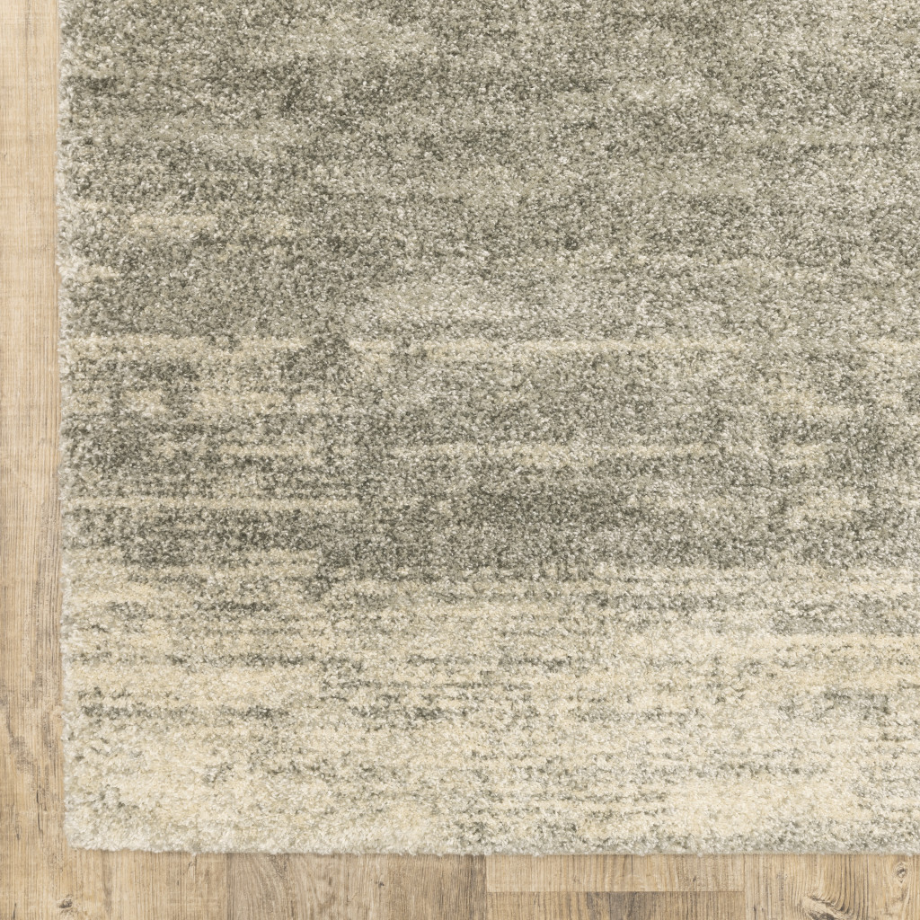 2 X 8 grey Beige And Tan Abstract Power Loom Stain Resistant Runner Rug