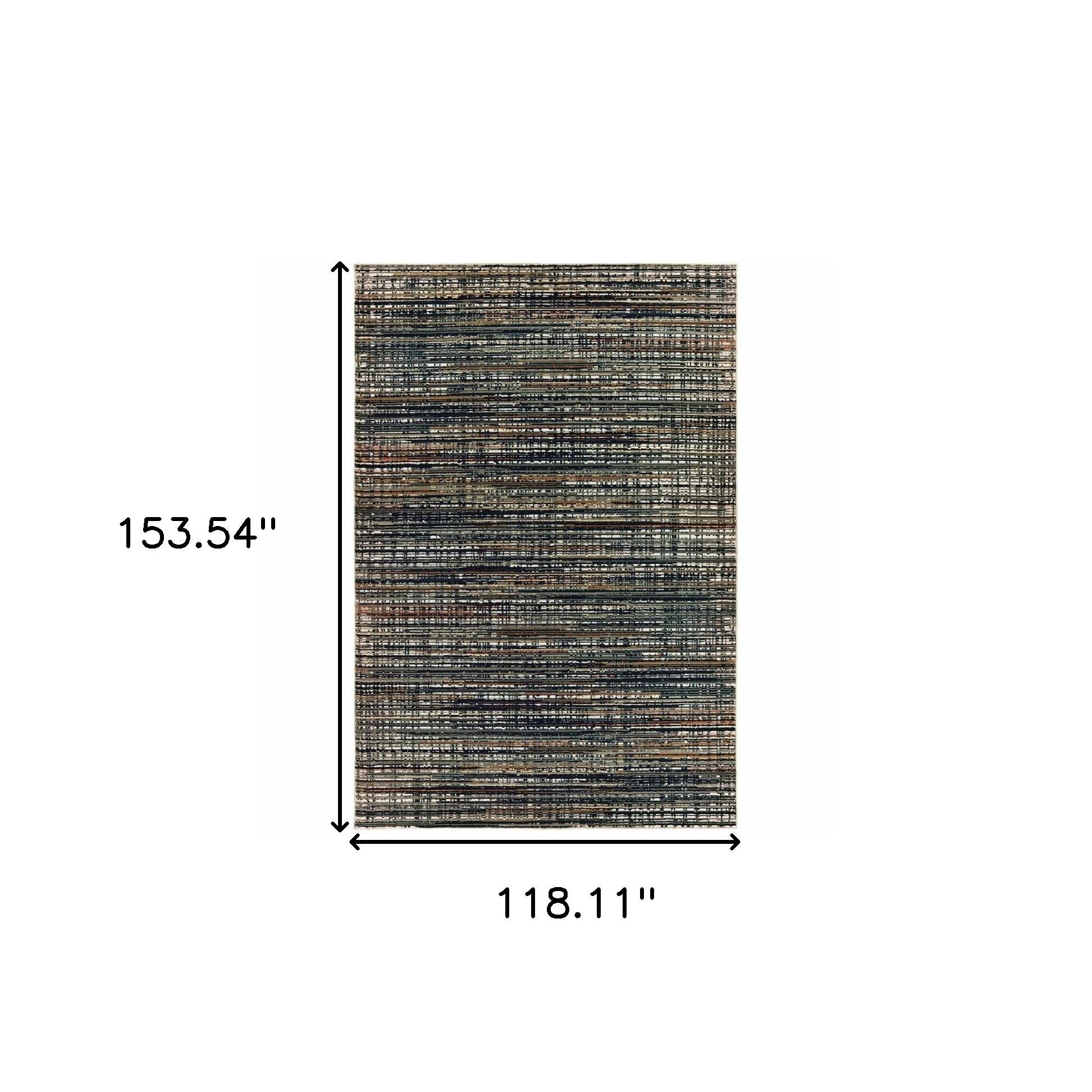 10" X 13" Black Navy Gold Ivory And Blush Abstract Power Loom Stain Resistant Area Rug