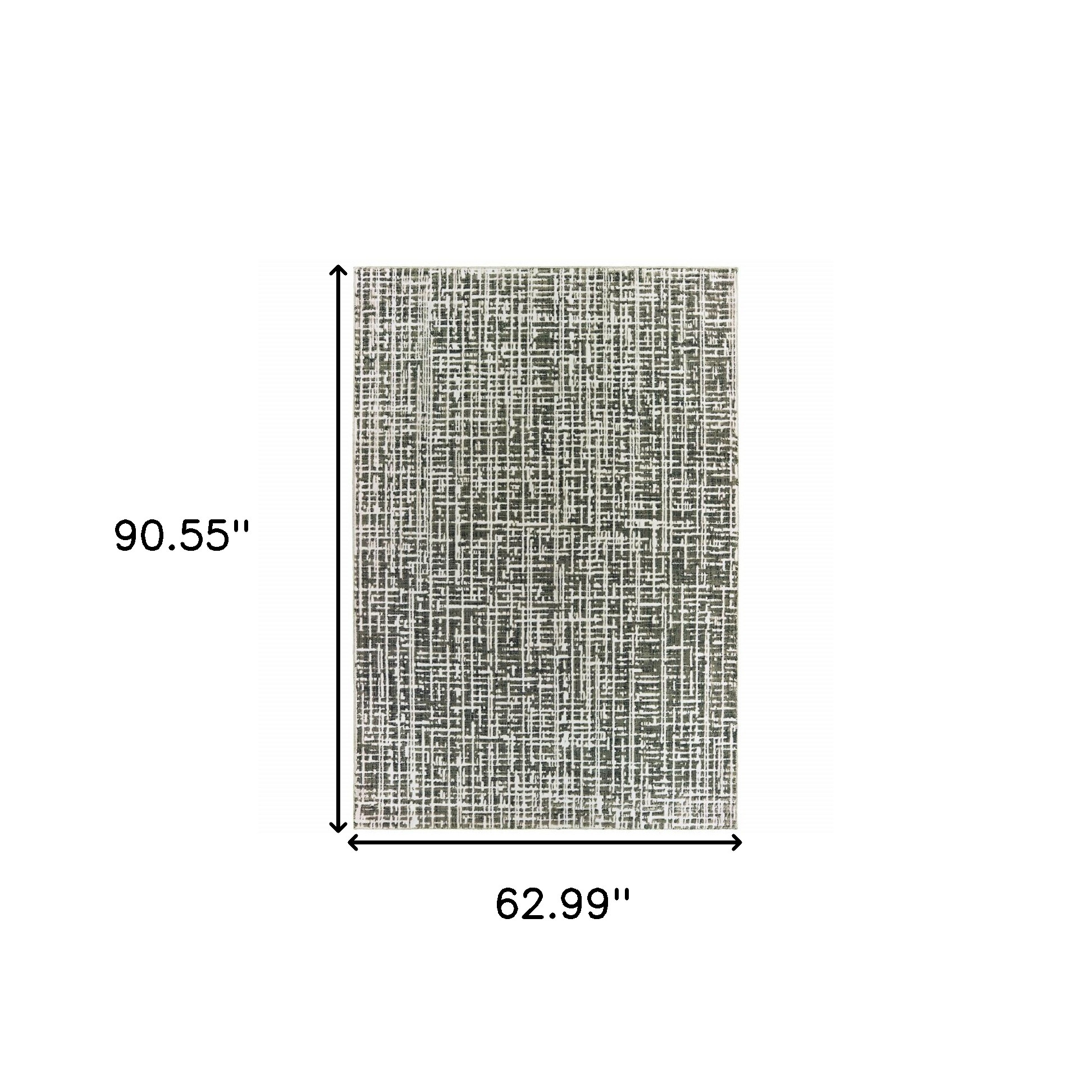 5" X 8" Grey And Ivory Abstract Power Loom Stain Resistant Area Rug