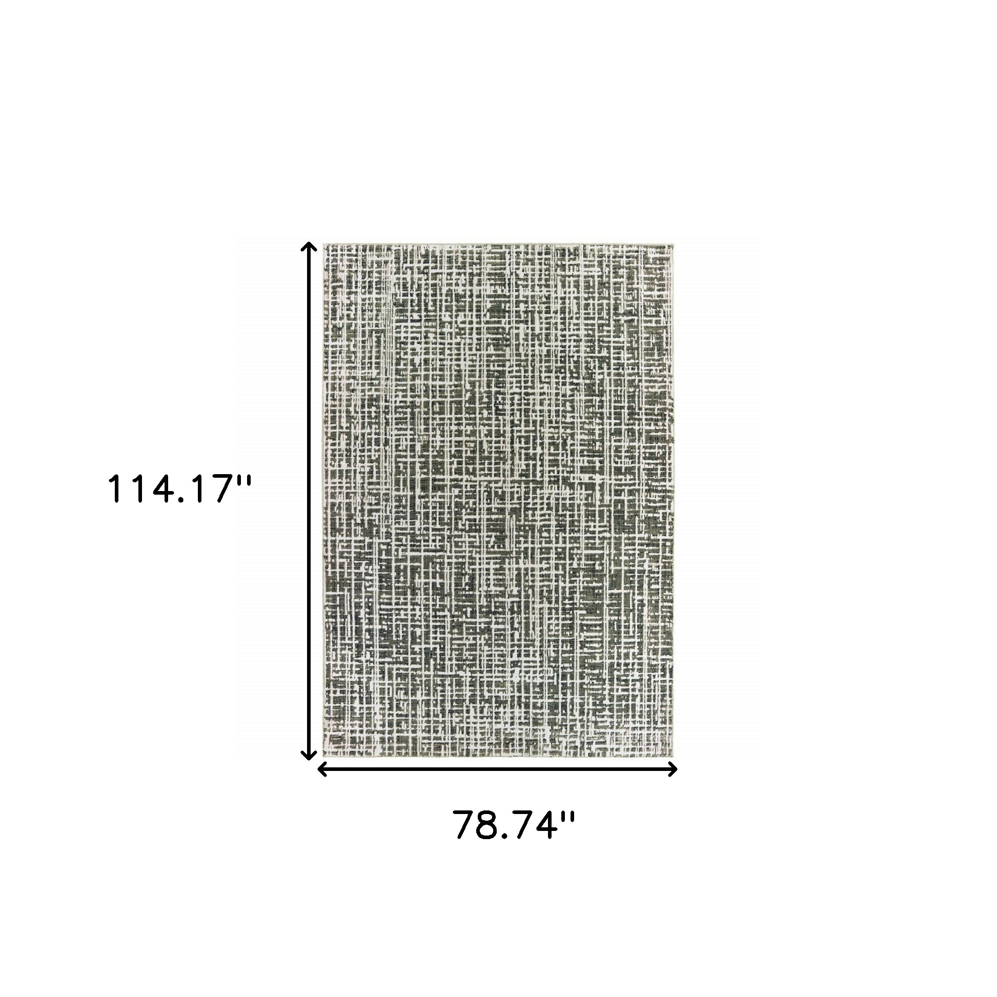7" X 10" Gray and Ivory Abstract Power Loom Area Rug