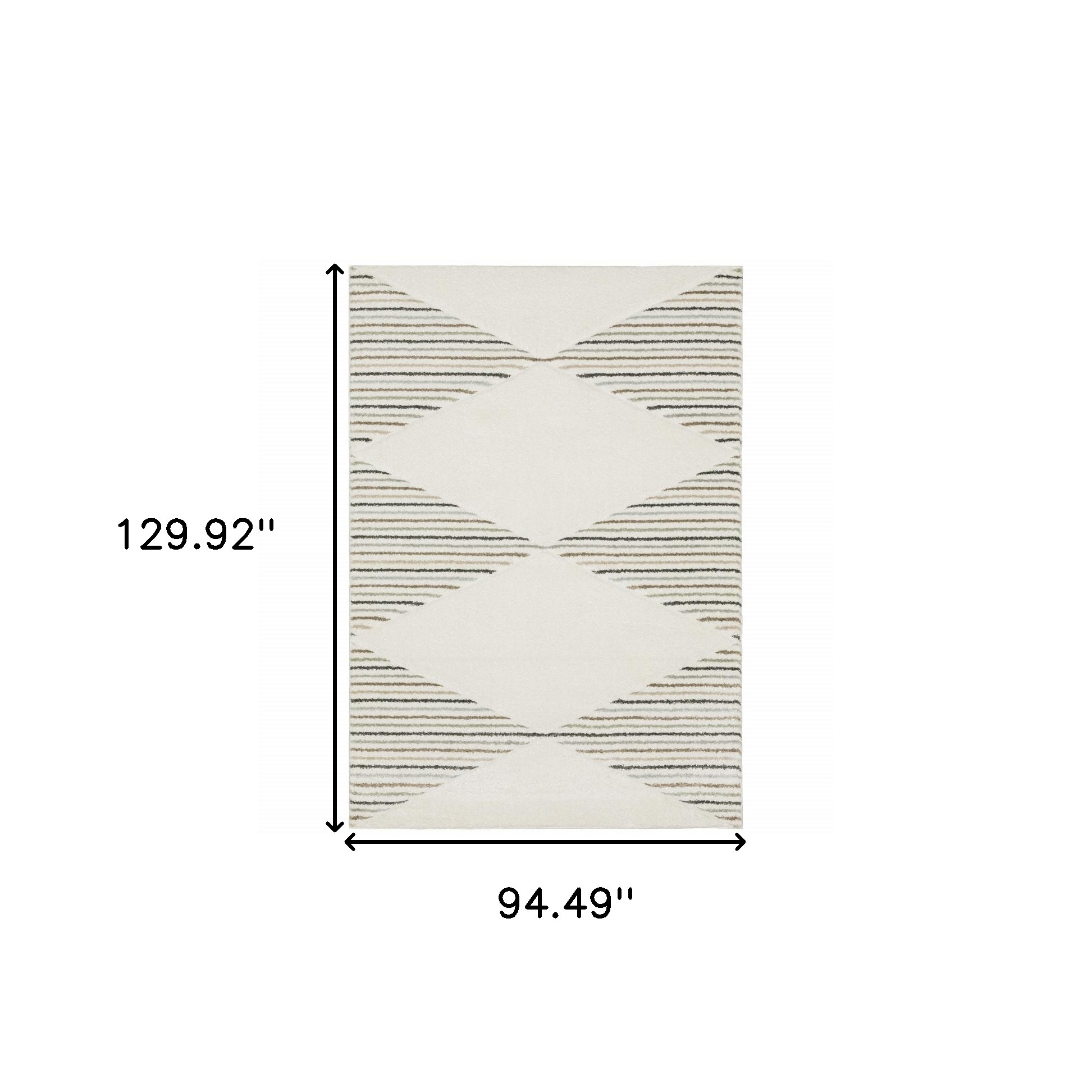 8" X 11" Beige and Black Geometric Power Loom Area Rug