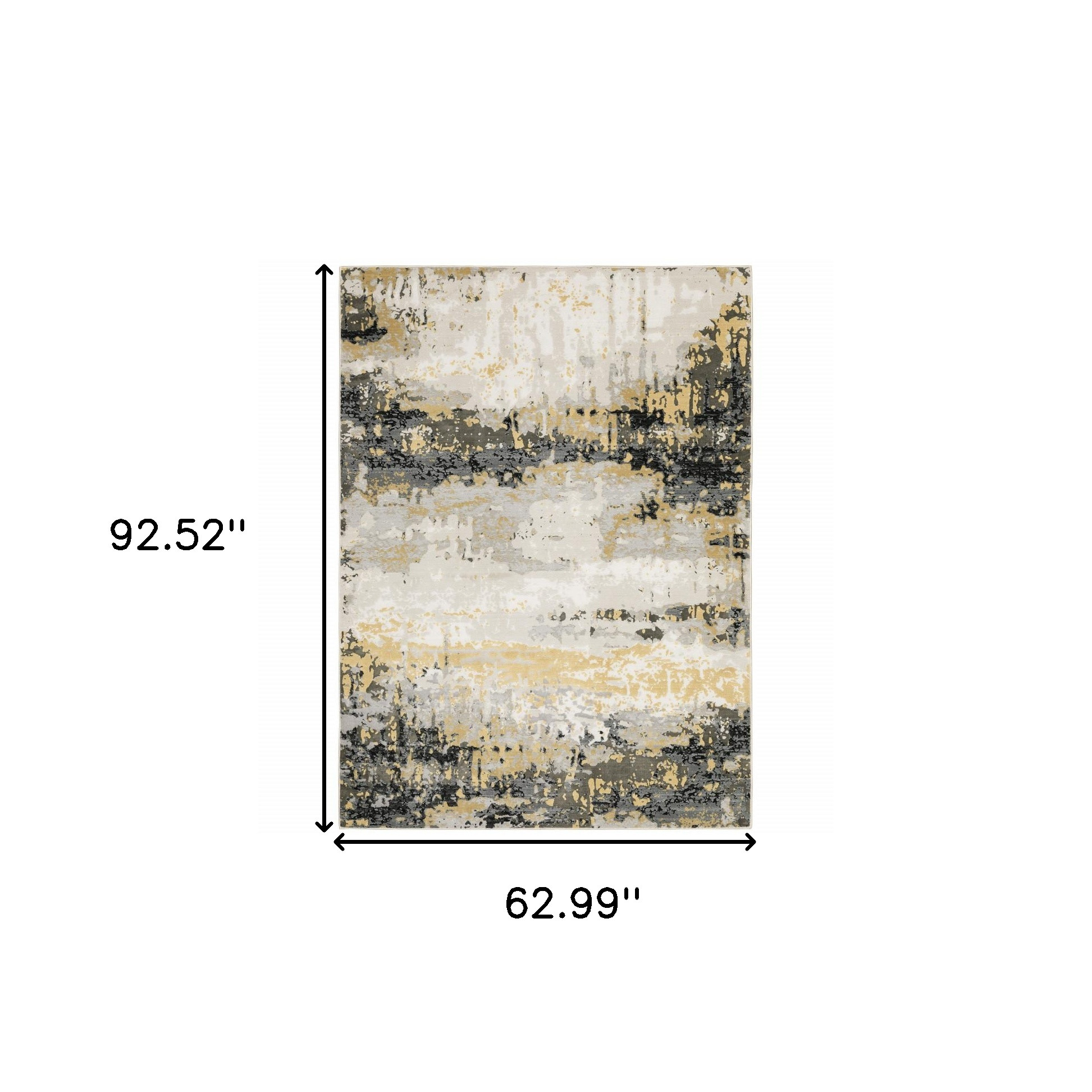 5" X 8" Grey Gold Beige Black And Brown Abstract Power Loom Stain Resistant Area Rug