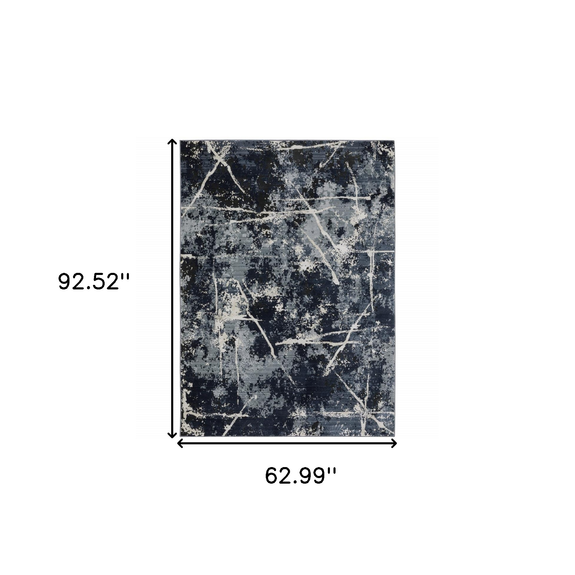 5" X 8" Blue Grey And Beige Abstract Power Loom Stain Resistant Area Rug
