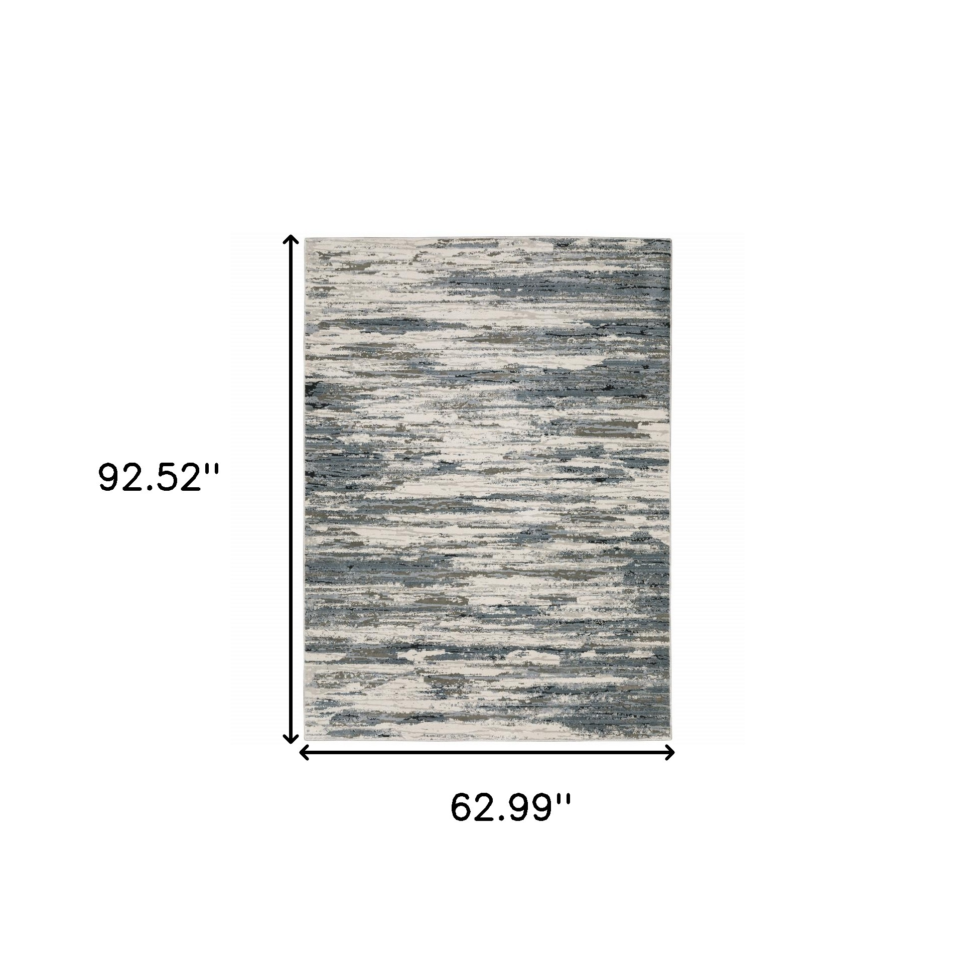5" X 8" Blue Grey Beige And Brown Abstract Power Loom Stain Resistant Area Rug