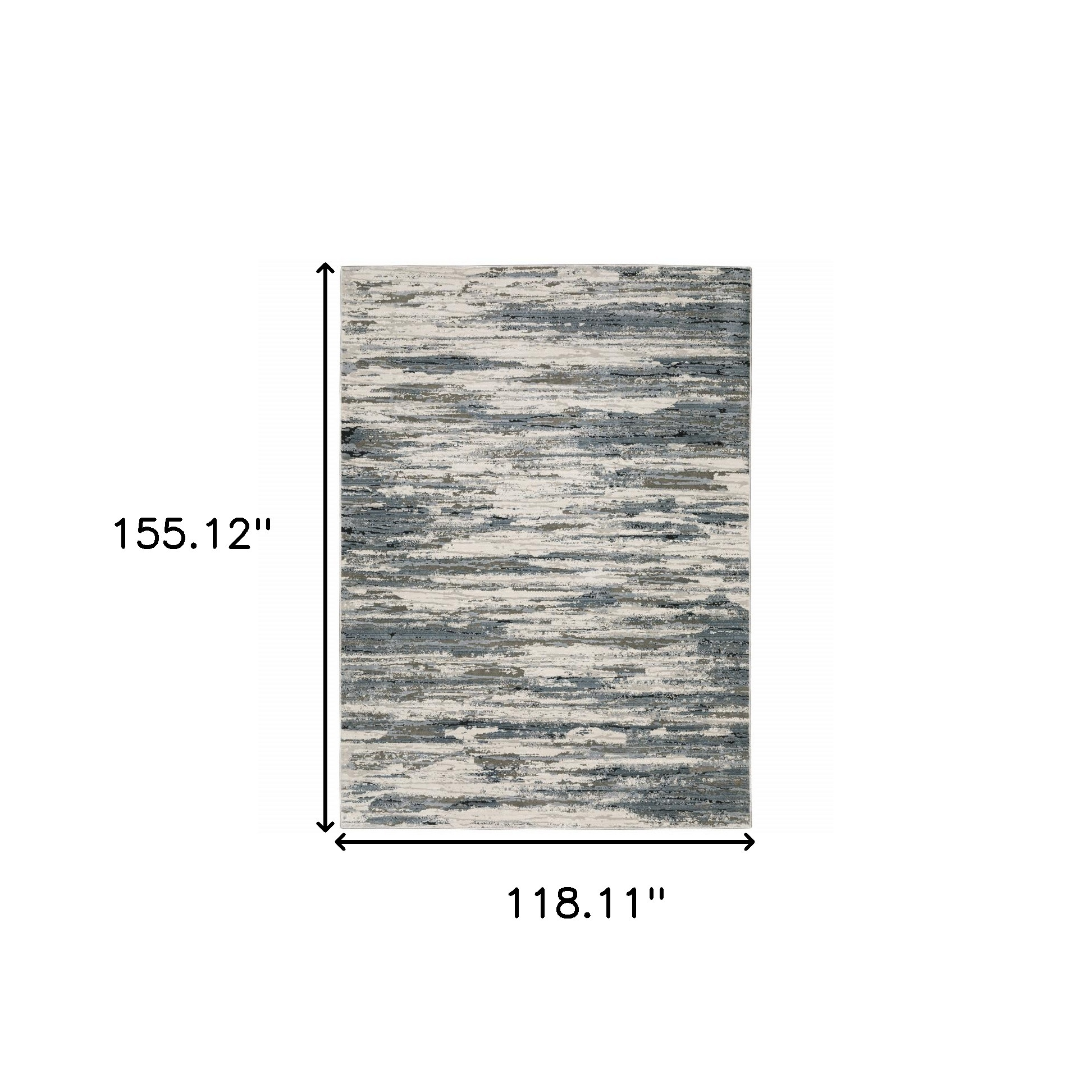 10" X 13" Blue Grey Beige And Brown Abstract Power Loom Stain Resistant Area Rug