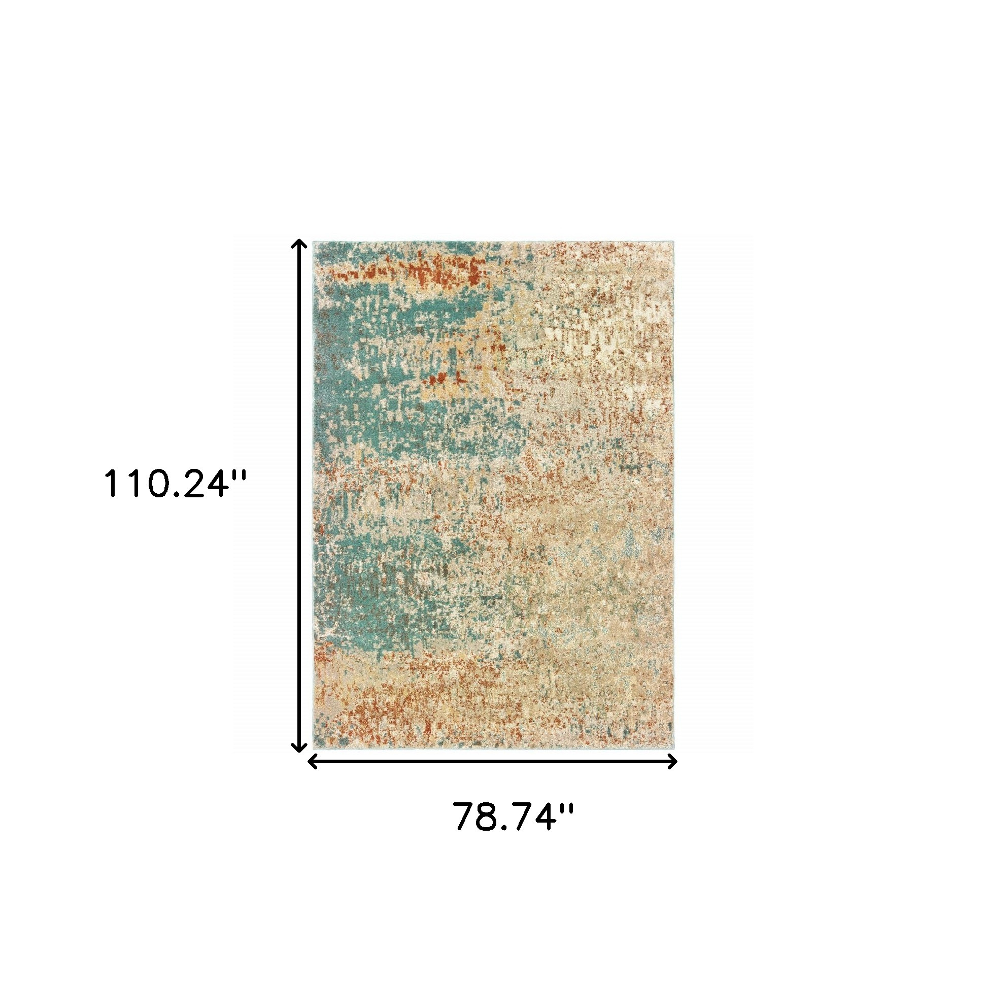 6" X 9" Foam Blue Pumpkin And Golden Yellow Abstract Power Loom Stain Resistant Area Rug
