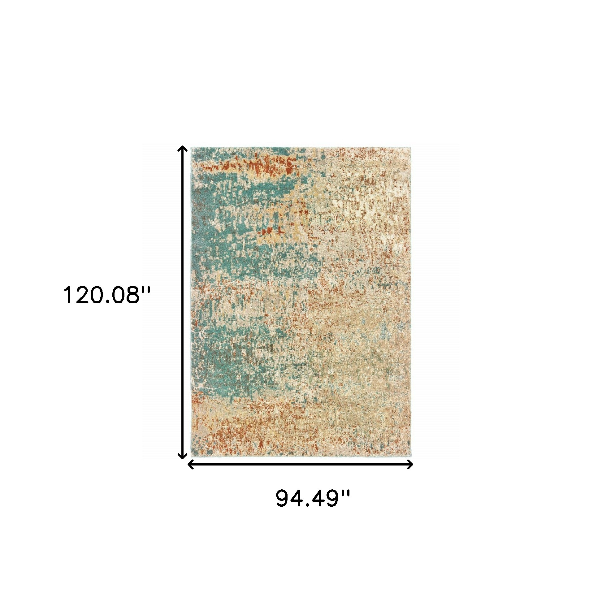 8" X 10" Foam Blue Pumpkin And Golden Yellow Abstract Power Loom Stain Resistant Area Rug