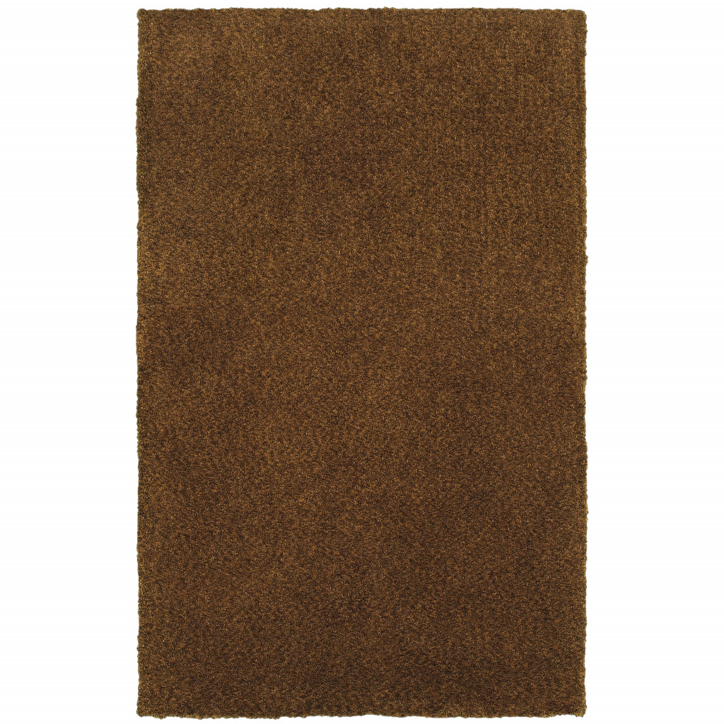 5 X 7 Brown Shag Tufted Handmade Stain Resistant Area Rug