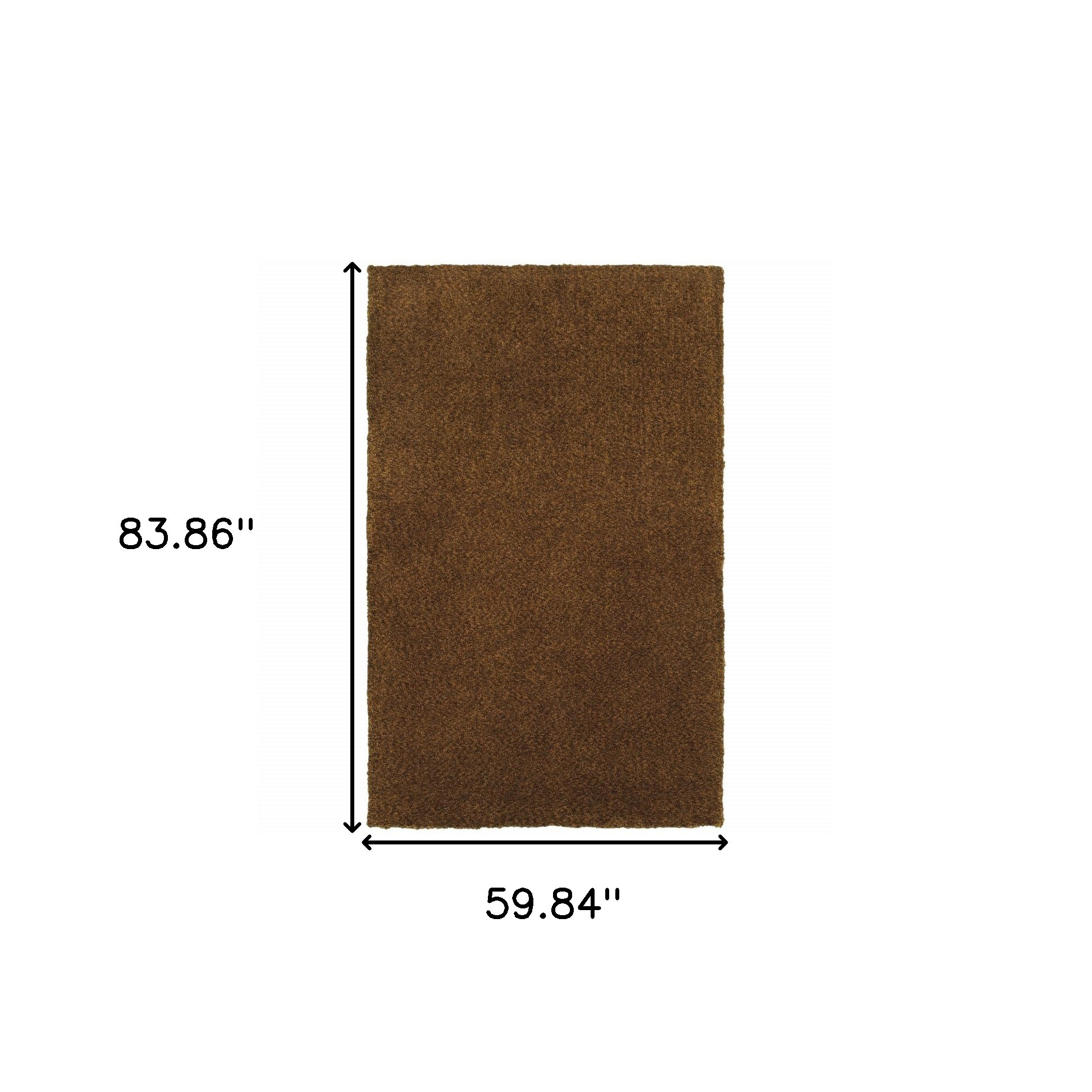 5 X 7 Brown Shag Tufted Handmade Stain Resistant Area Rug