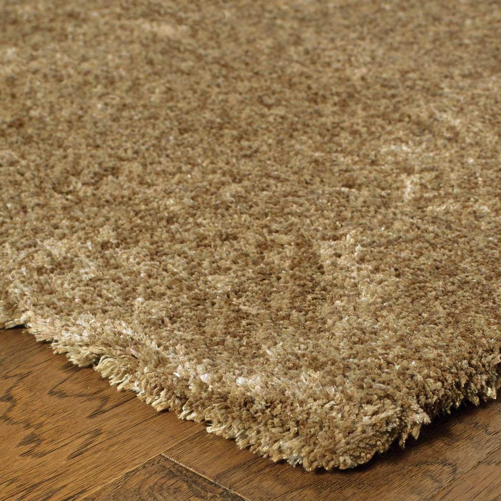 3 X 5 Rich gold Shag Tufted Handmade Stain Resistant Area Rug