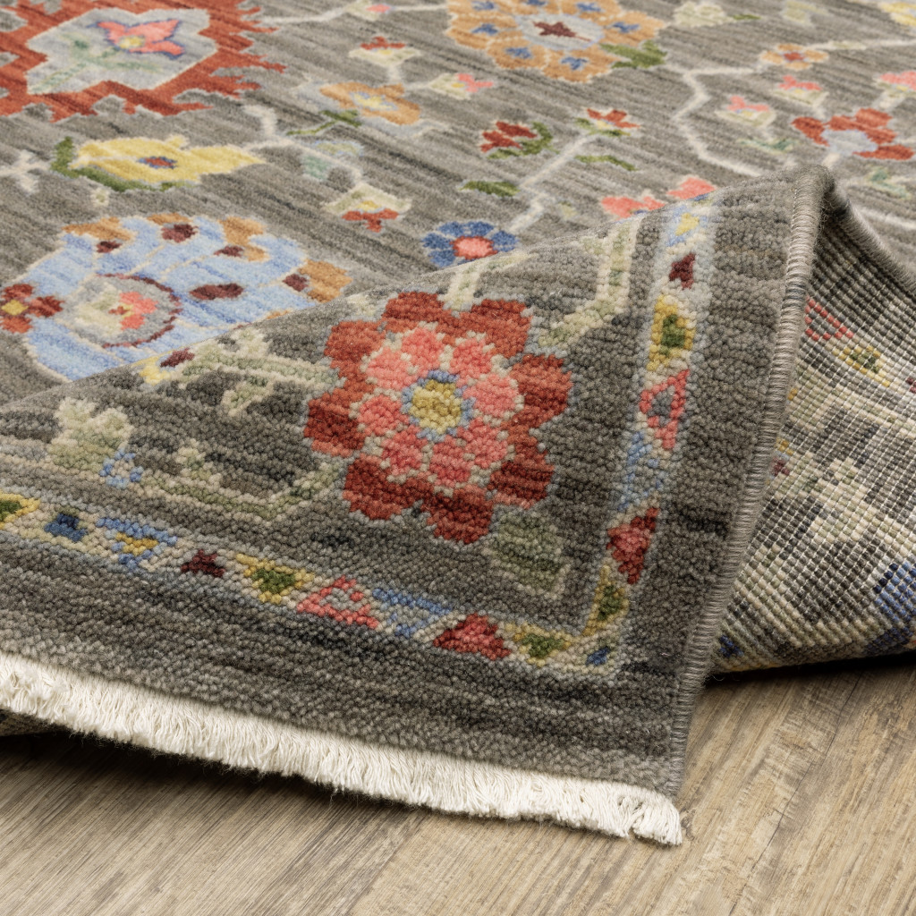 2" X 3" Blue and Gray Oriental Power Loom Area Rug