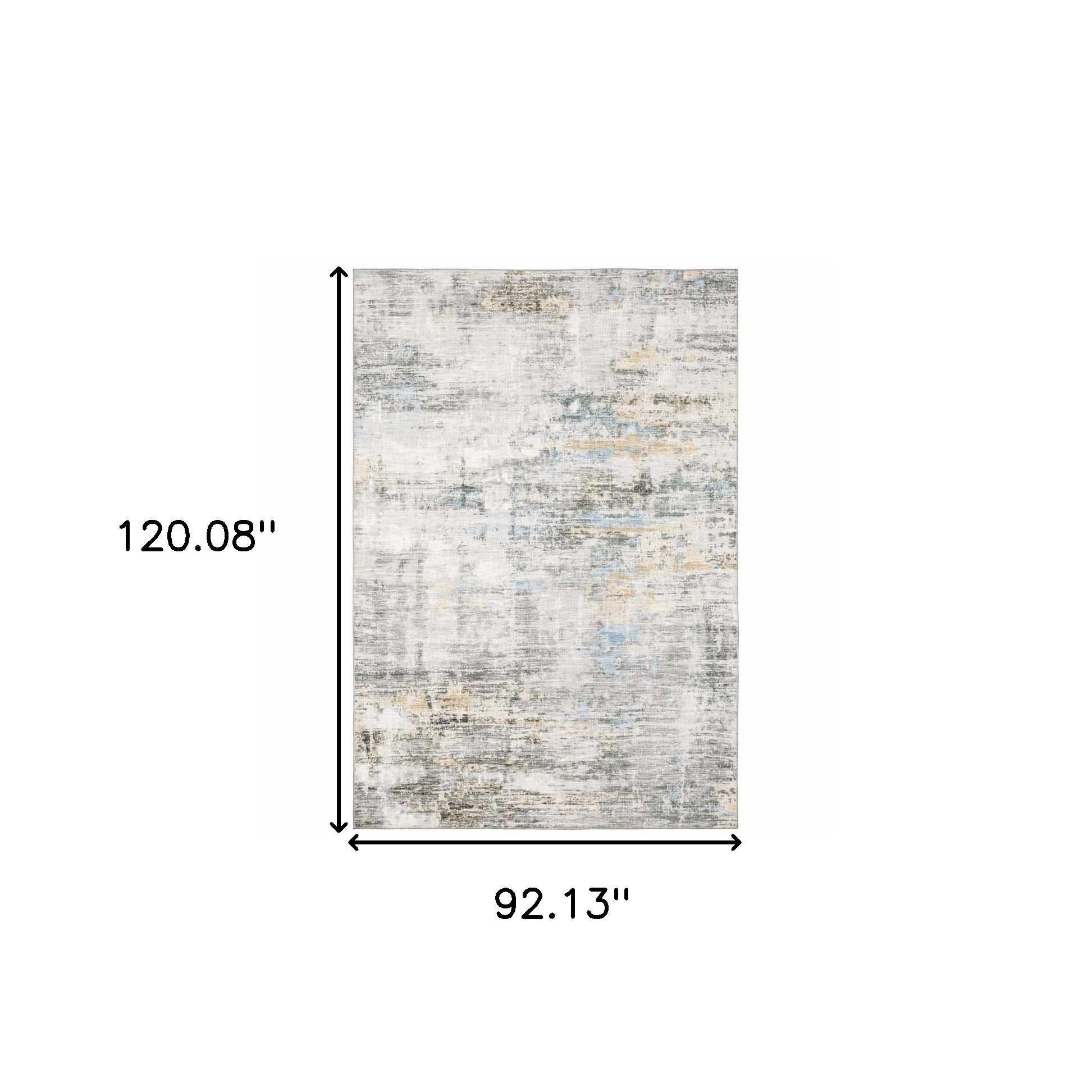 8" X 10" Blue and Gray Abstract Power Loom Area Rug