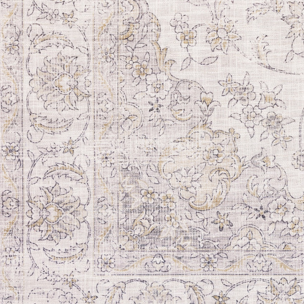 9" X 12" Beige Gold And Grey Oriental Power Loom Stain Resistant Area Rug