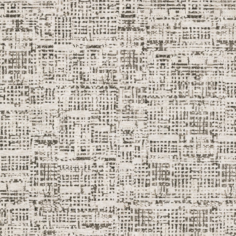 3" X 5" Ivory Grey Charcoal Brown And Beige Abstract Power Loom Stain Resistant Area Rug