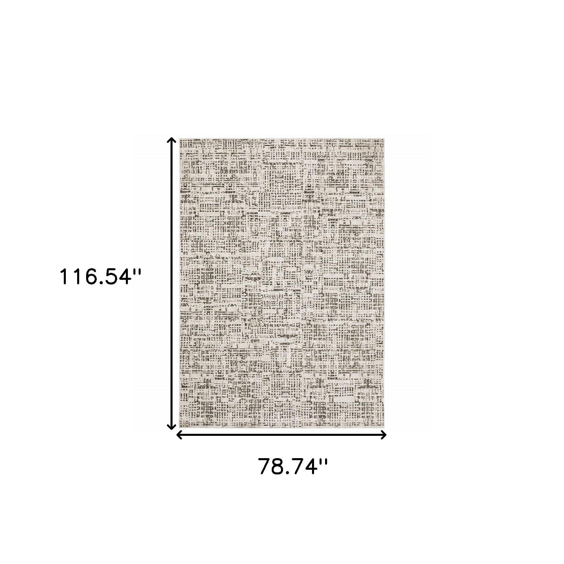 7" X 10" Gray and Ivory Abstract Power Loom Area Rug