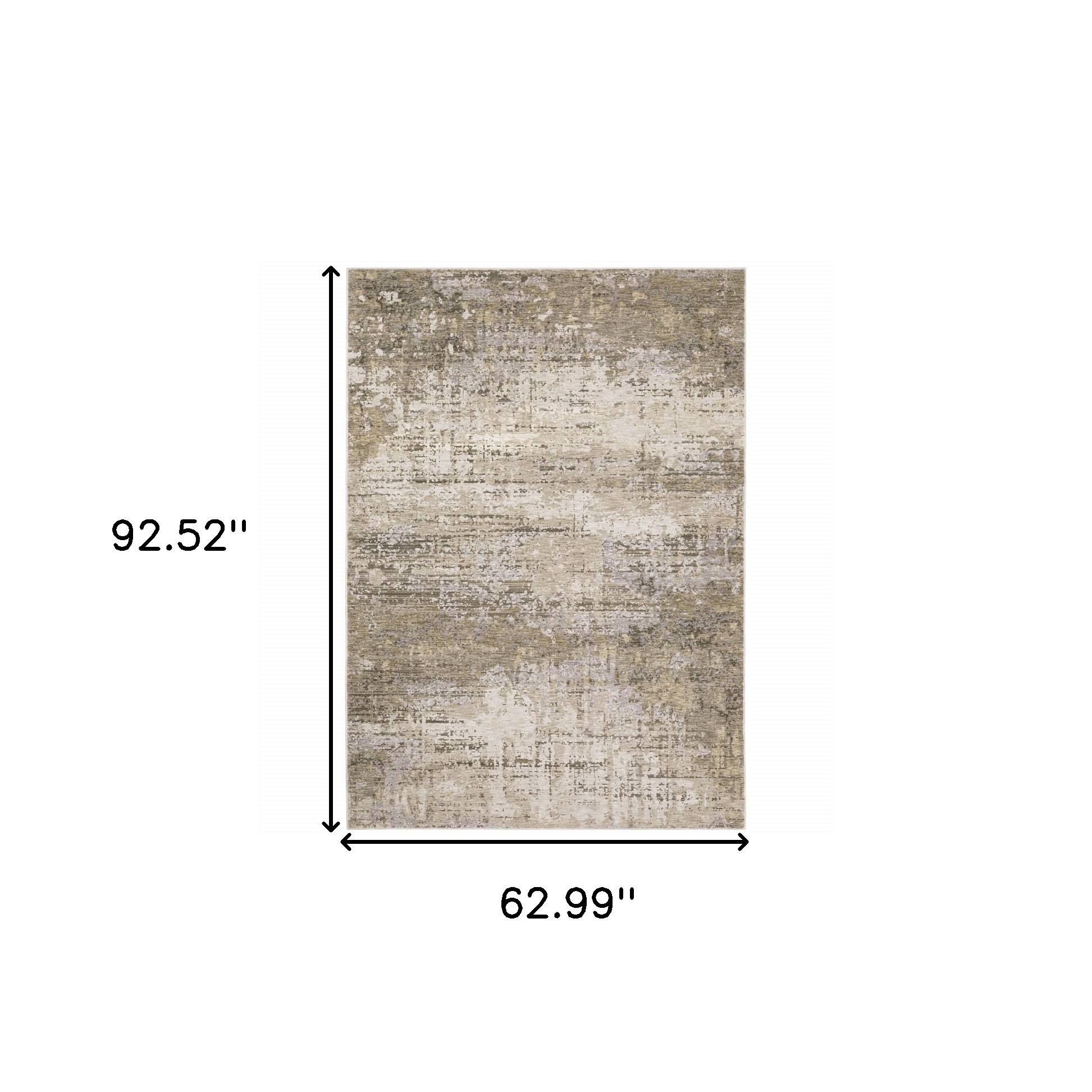 5" X 8" Beige Grey Ivory Tan And Brown Abstract Power Loom Stain Resistant Area Rug