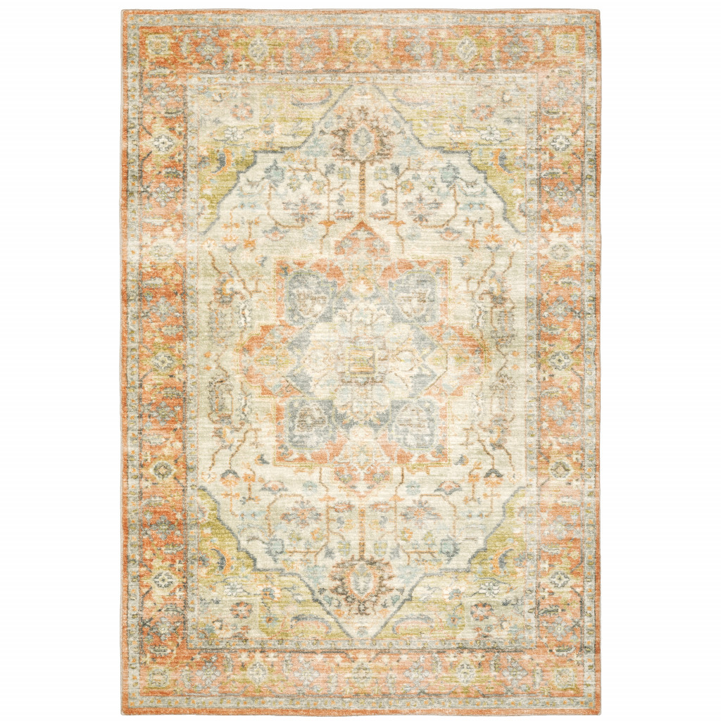 8" X 10" Gray and Silver Abstract Power Loom Area Rug