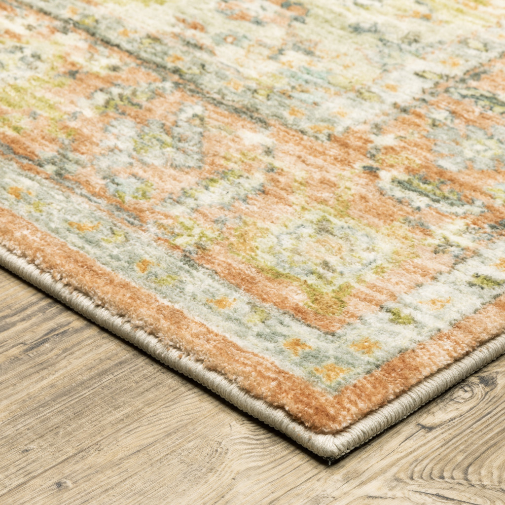 8" X 10" Gray and Silver Abstract Power Loom Area Rug
