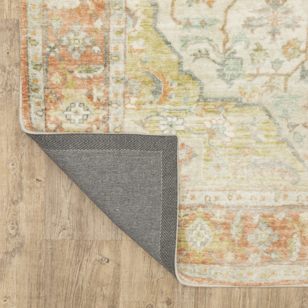 8" X 10" Gray and Silver Abstract Power Loom Area Rug