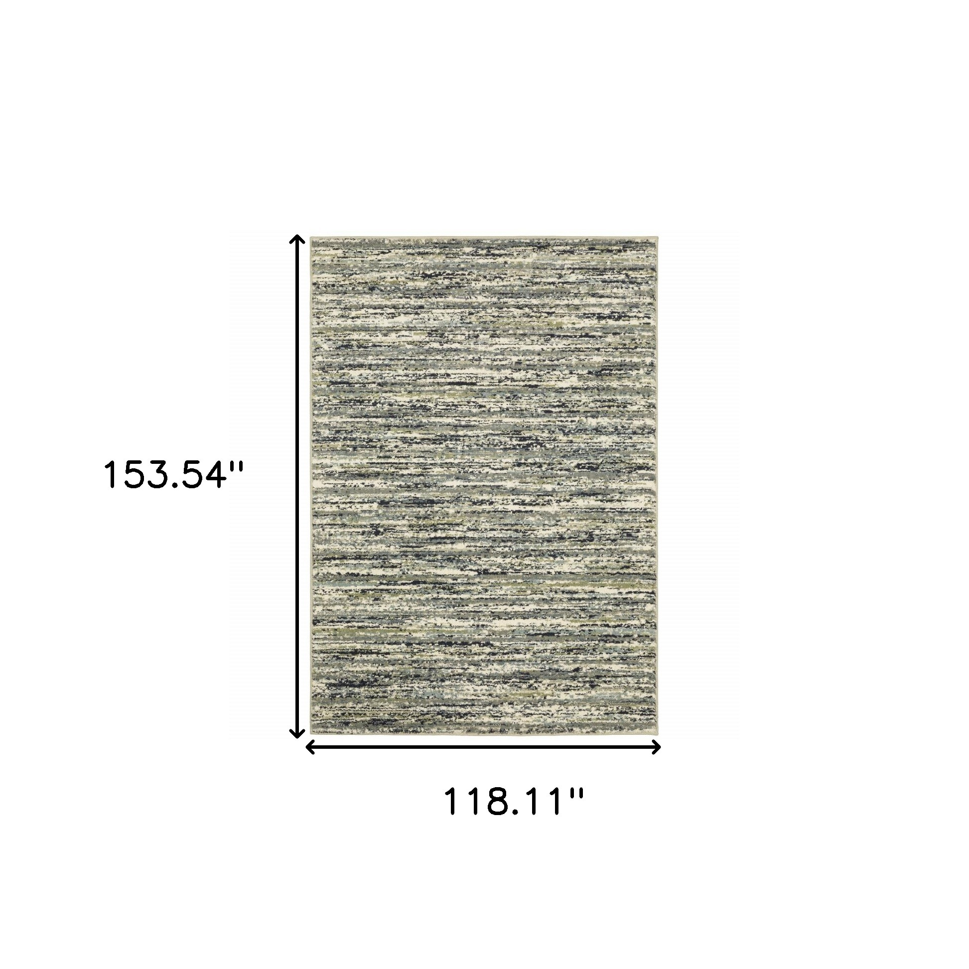 10" X 13" Blue Green Light Blue Grey And Ivory Abstract Power Loom Stain Resistant Area Rug