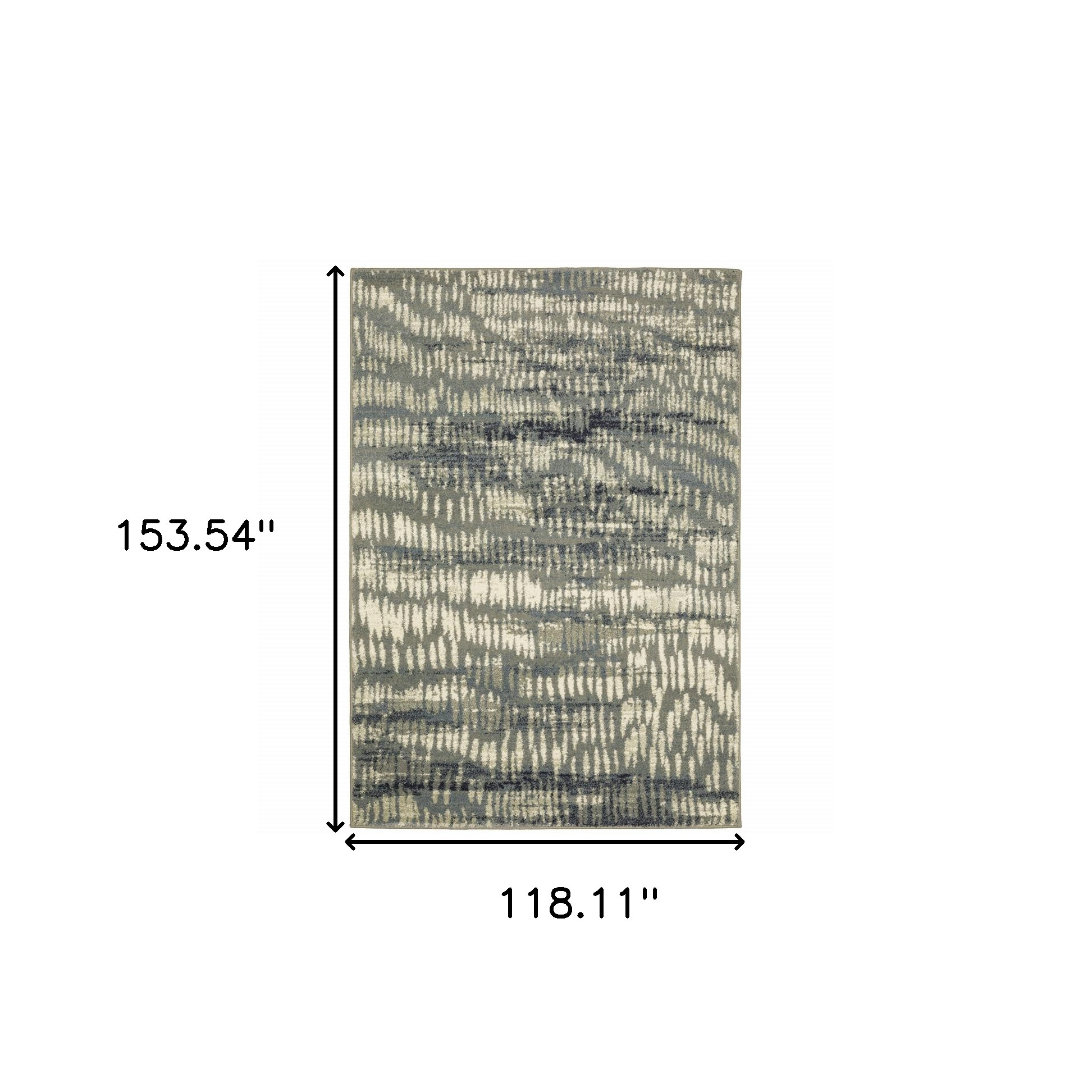 10" X 13" Grey Beige Blue And Light Blue Abstract Power Loom Stain Resistant Area Rug