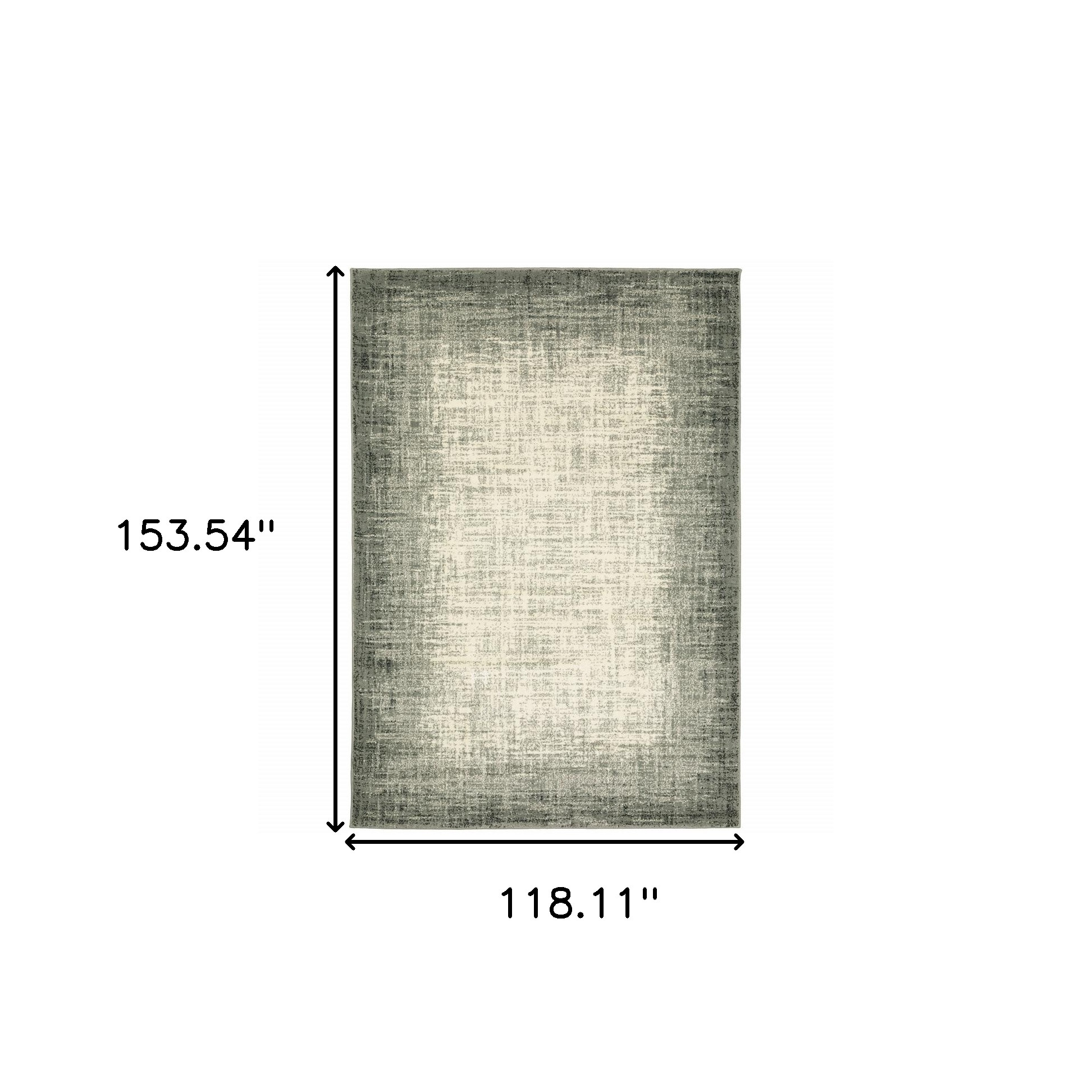 10" X 13" Grey Beige And Blue Power Loom Stain Resistant Area Rug