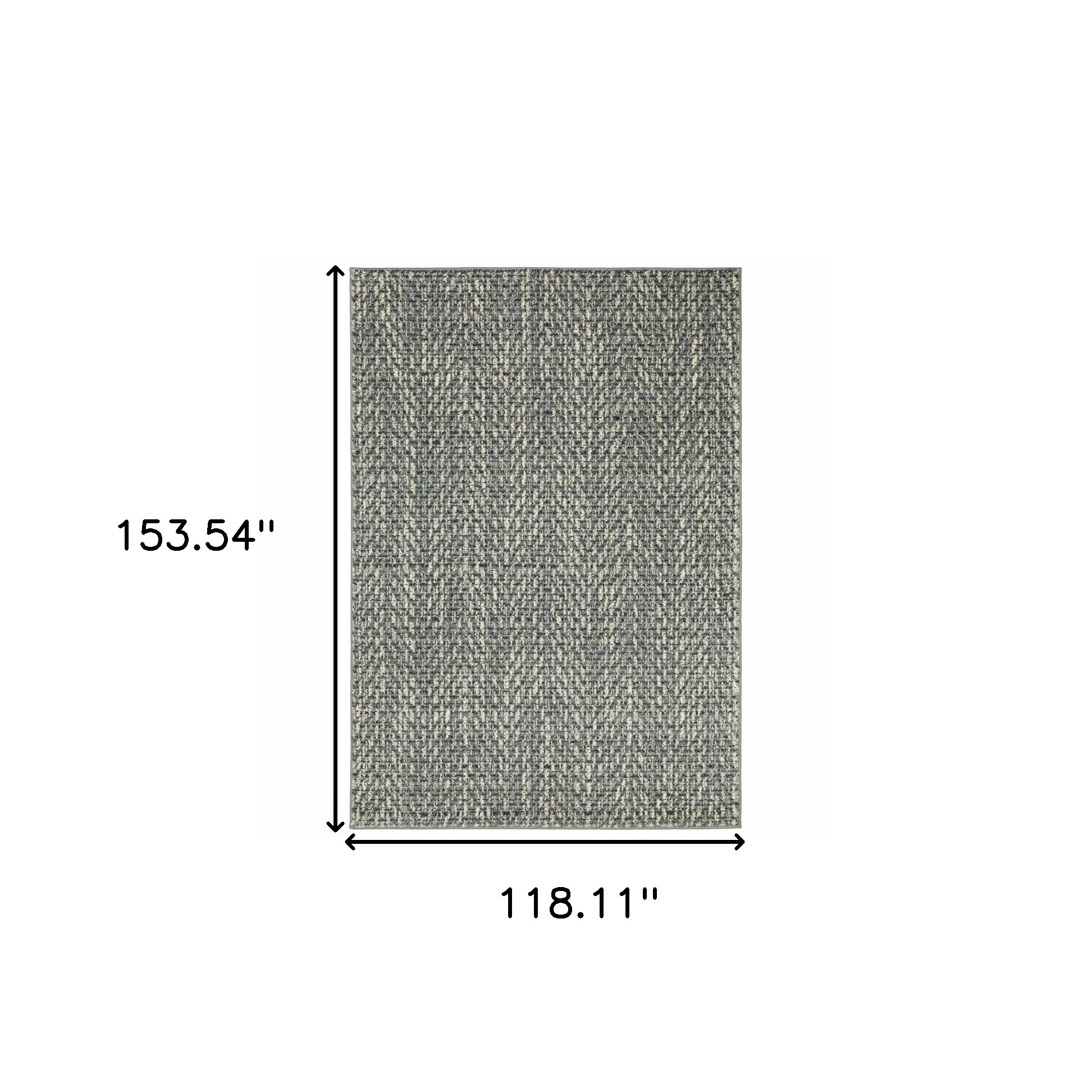 10" X 13" Gray and Ivory Geometric Power Loom Area Rug