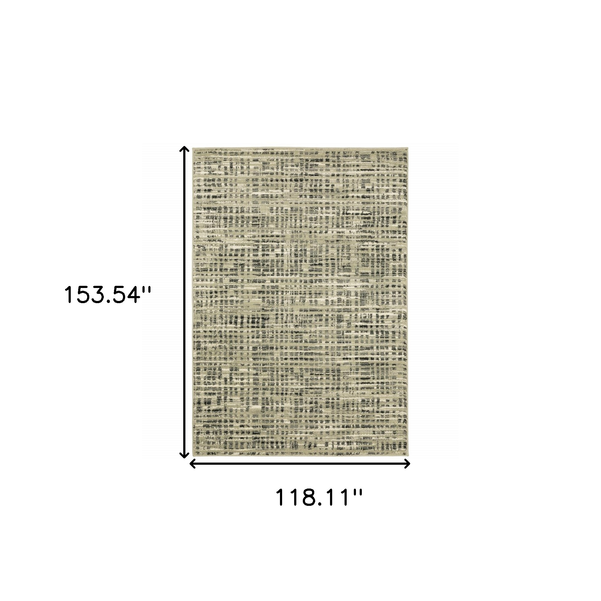 10" X 13" Gray and Ivory Geometric Power Loom Area Rug