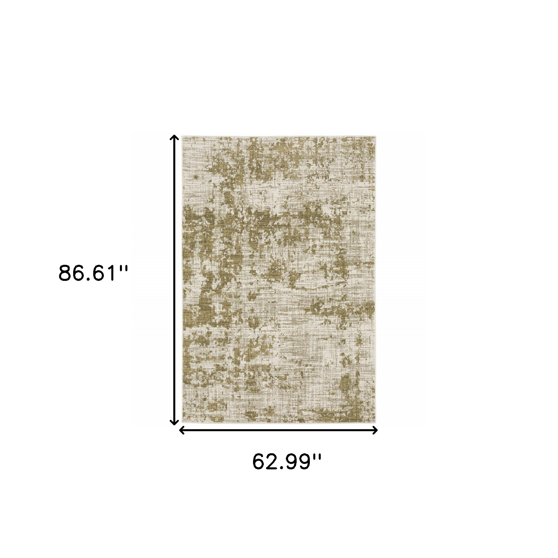 5" X 7" Beige Gold And Grey Abstract Power Loom Stain Resistant Area Rug