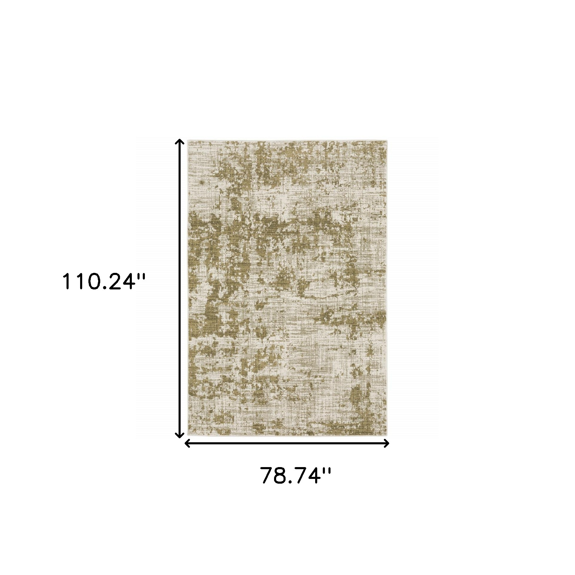 6" X 9" Beige Gold And Grey Abstract Power Loom Stain Resistant Area Rug