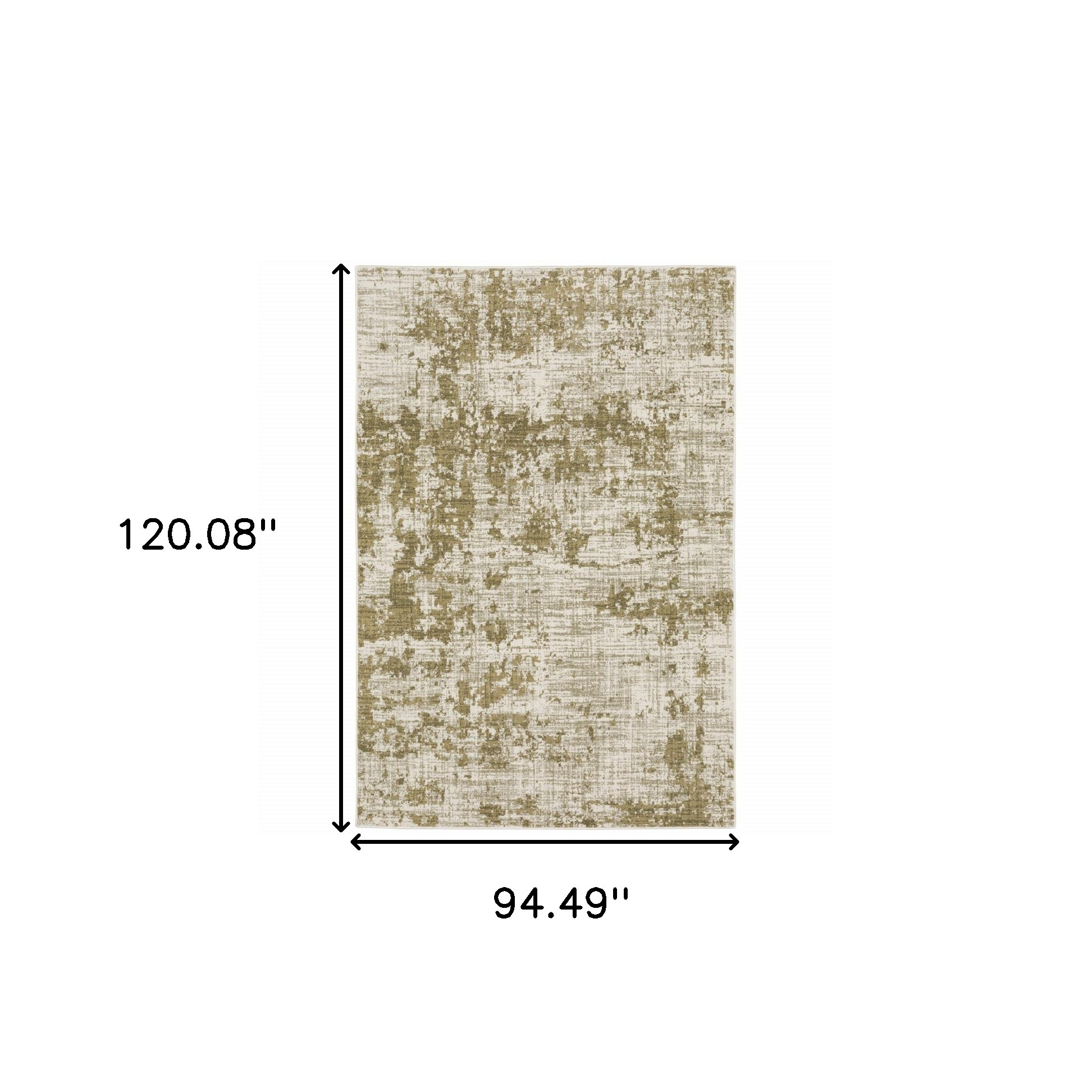 8" X 10" Beige Gold And Grey Abstract Power Loom Stain Resistant Area Rug