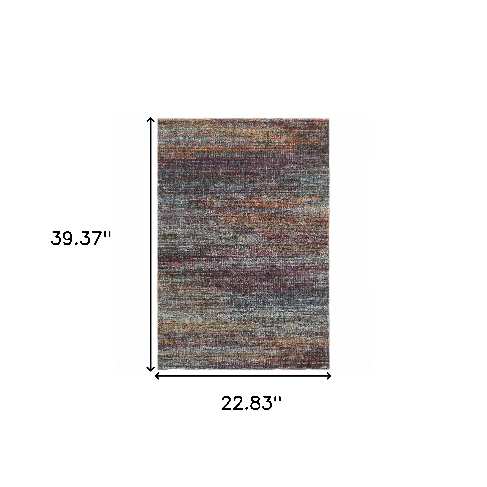 2" X 3" Blue and Gray Abstract Power Loom Area Rug
