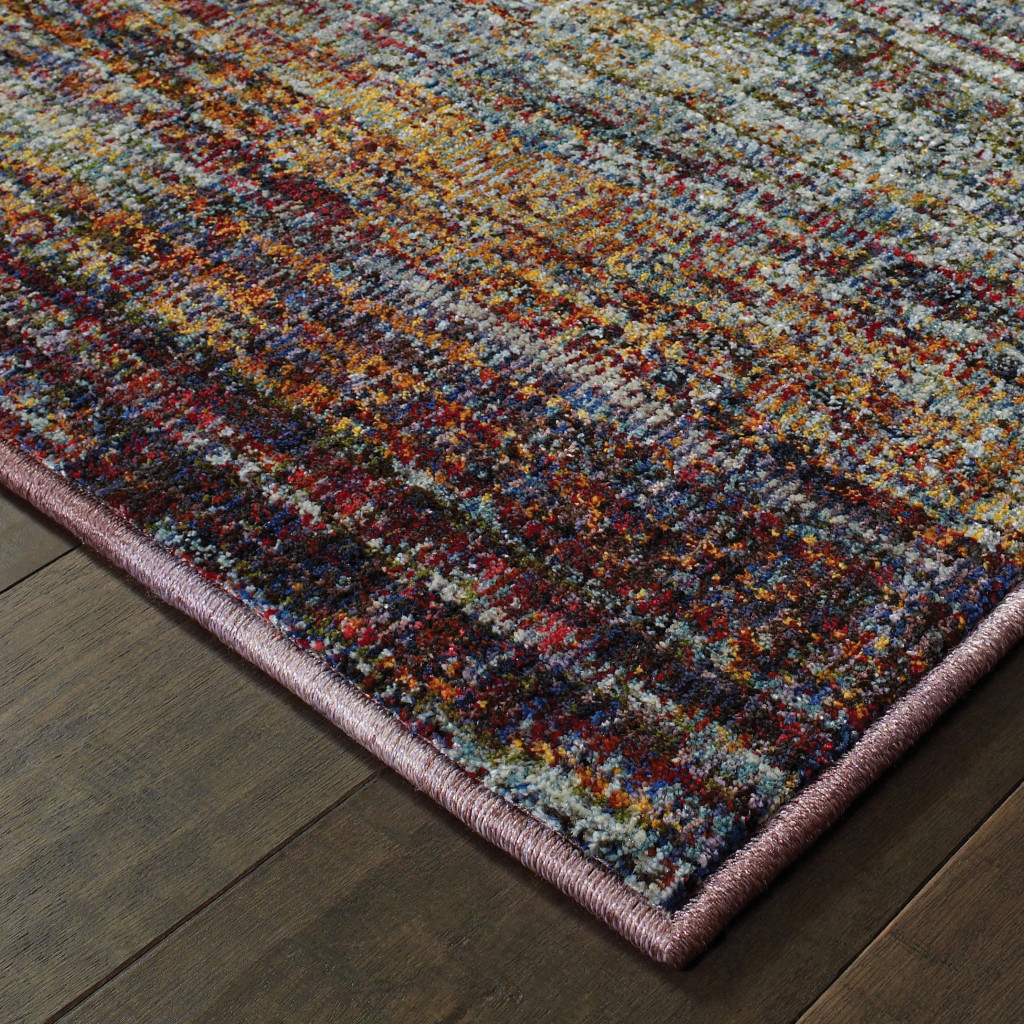 2" X 3" Blue and Gray Abstract Power Loom Area Rug