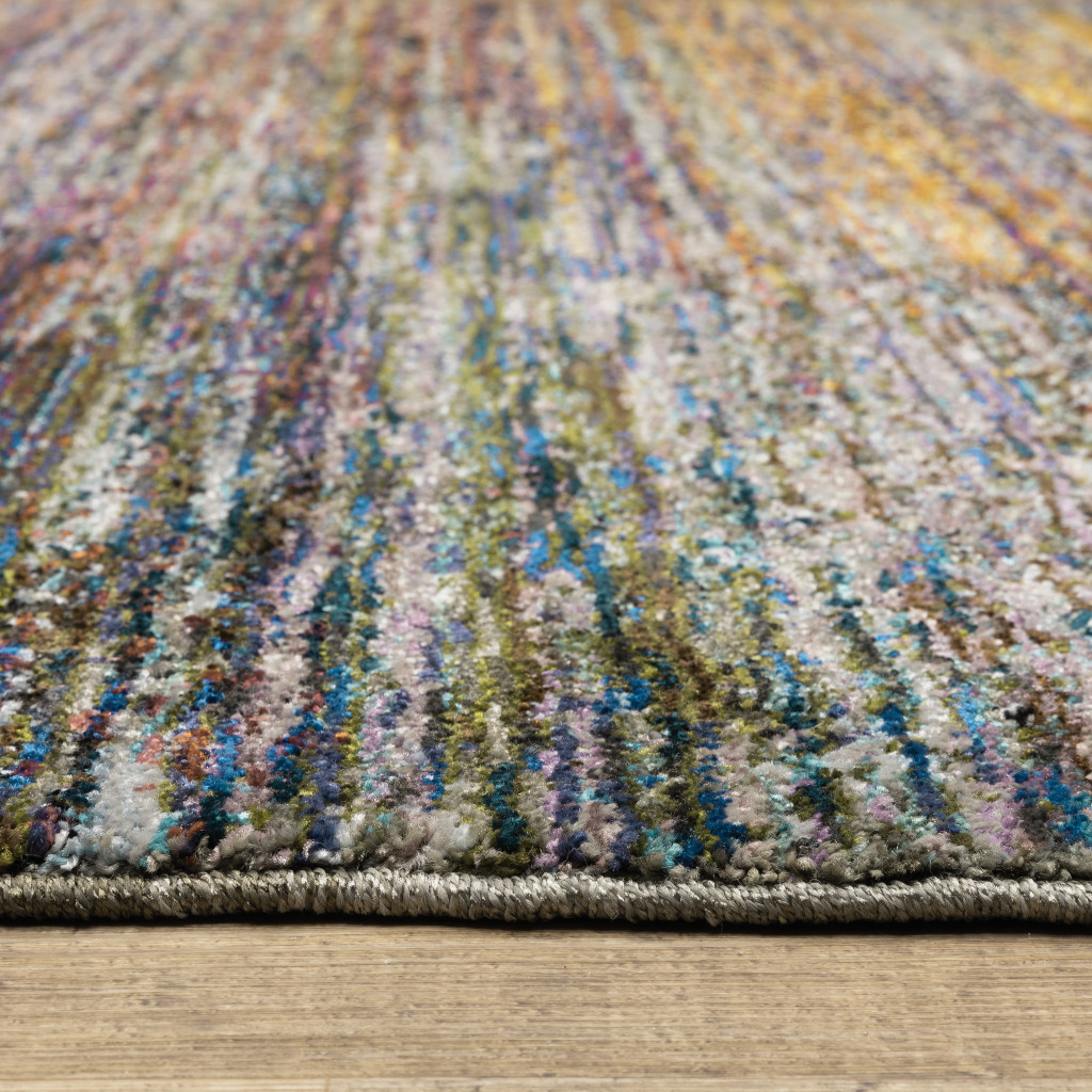 2" X 3" Blue and Gray Abstract Power Loom Area Rug
