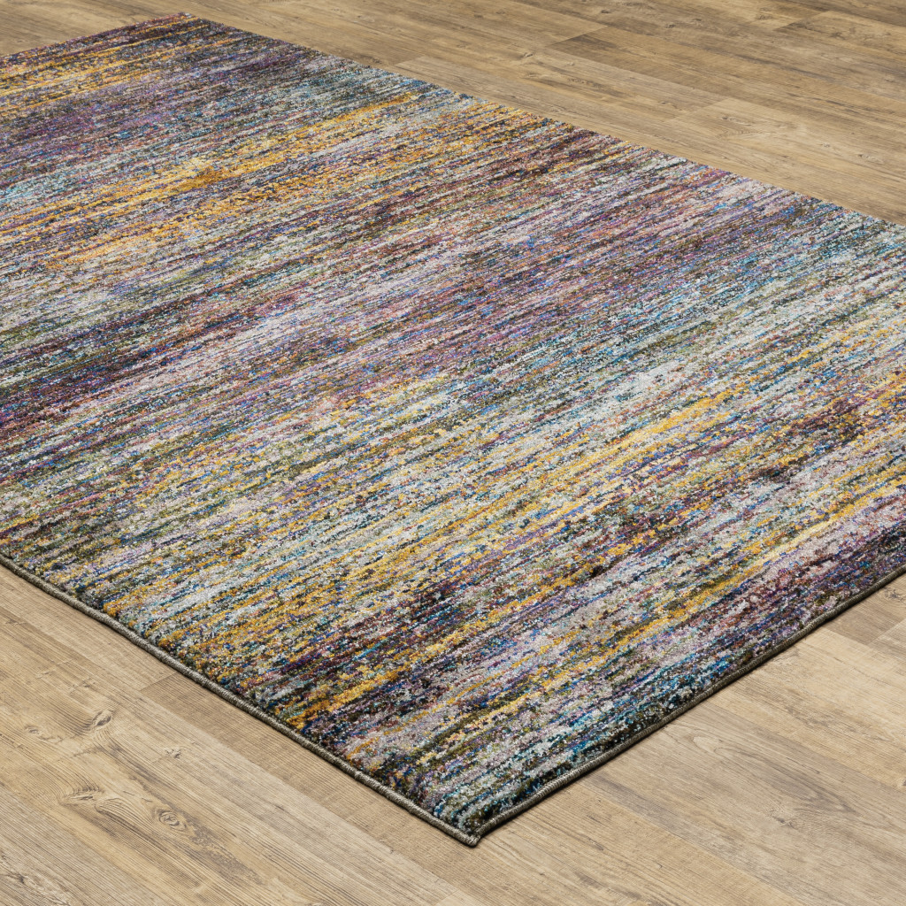 2" X 3" Blue and Gray Abstract Power Loom Area Rug
